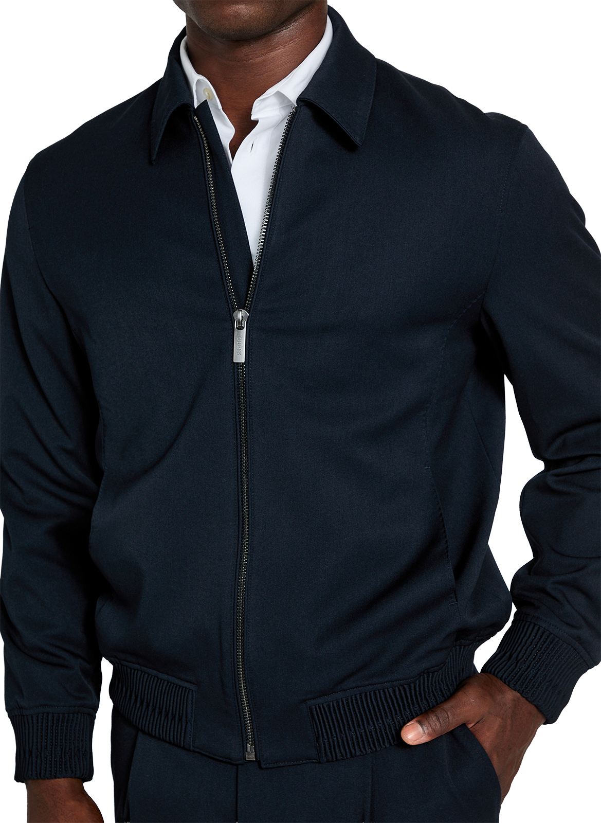 Veste unie à col classique GUESS Bleu