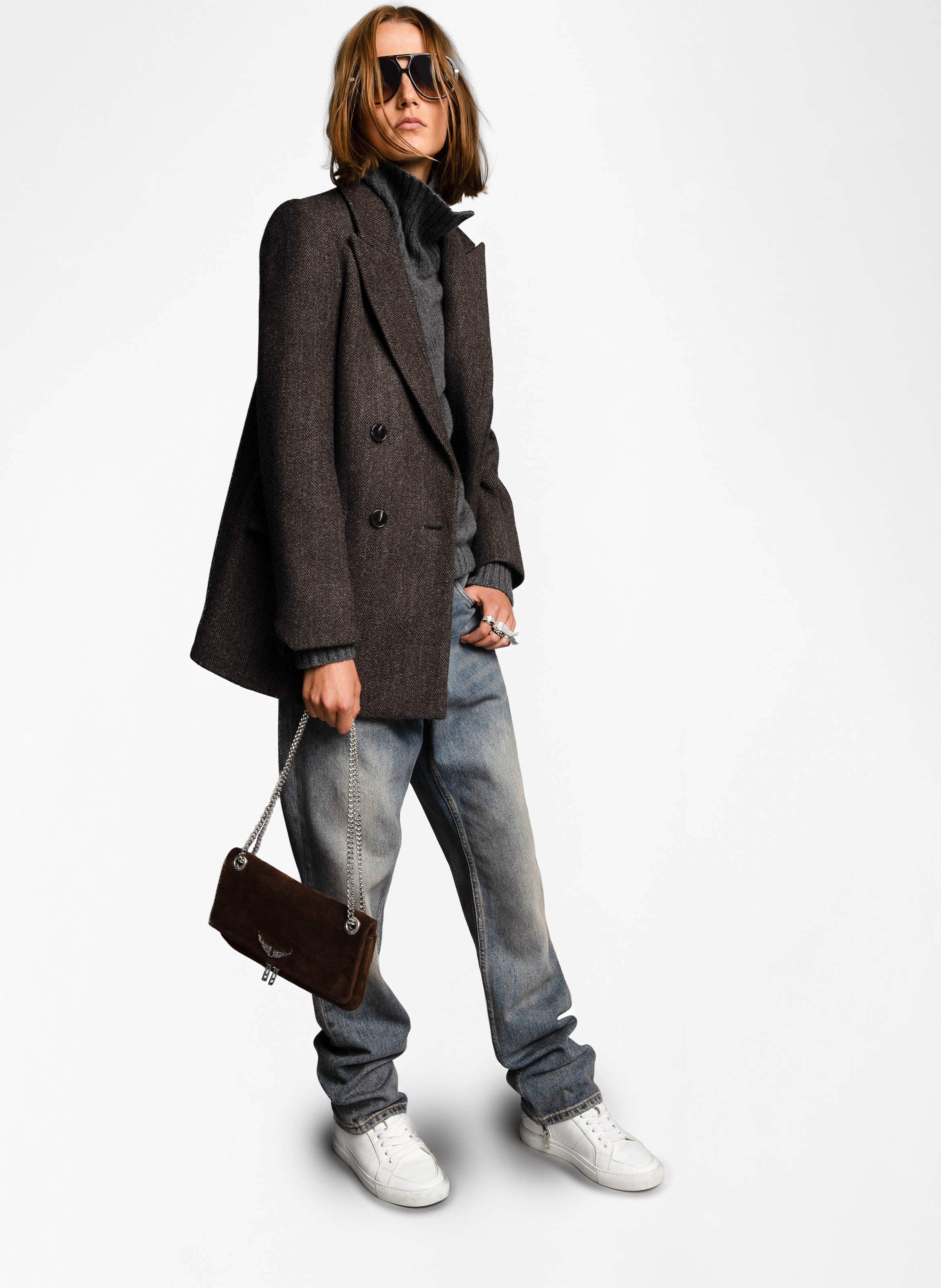 Pochette en cuir rock ii ZADIG&VOLTAIRE Marron