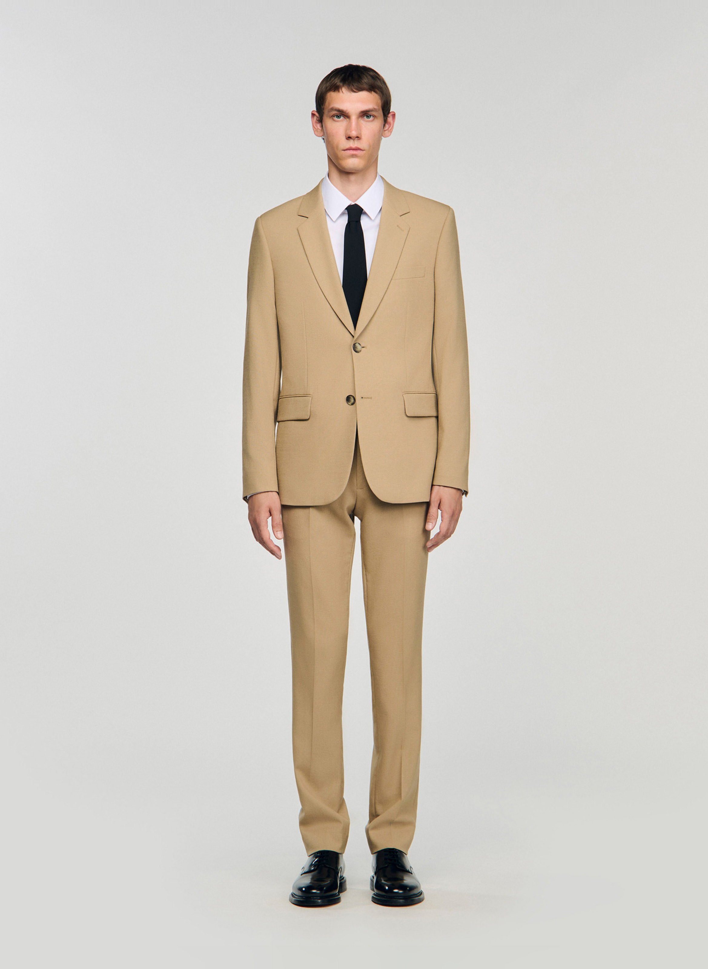 Veste de costume droite SANDRO Beige