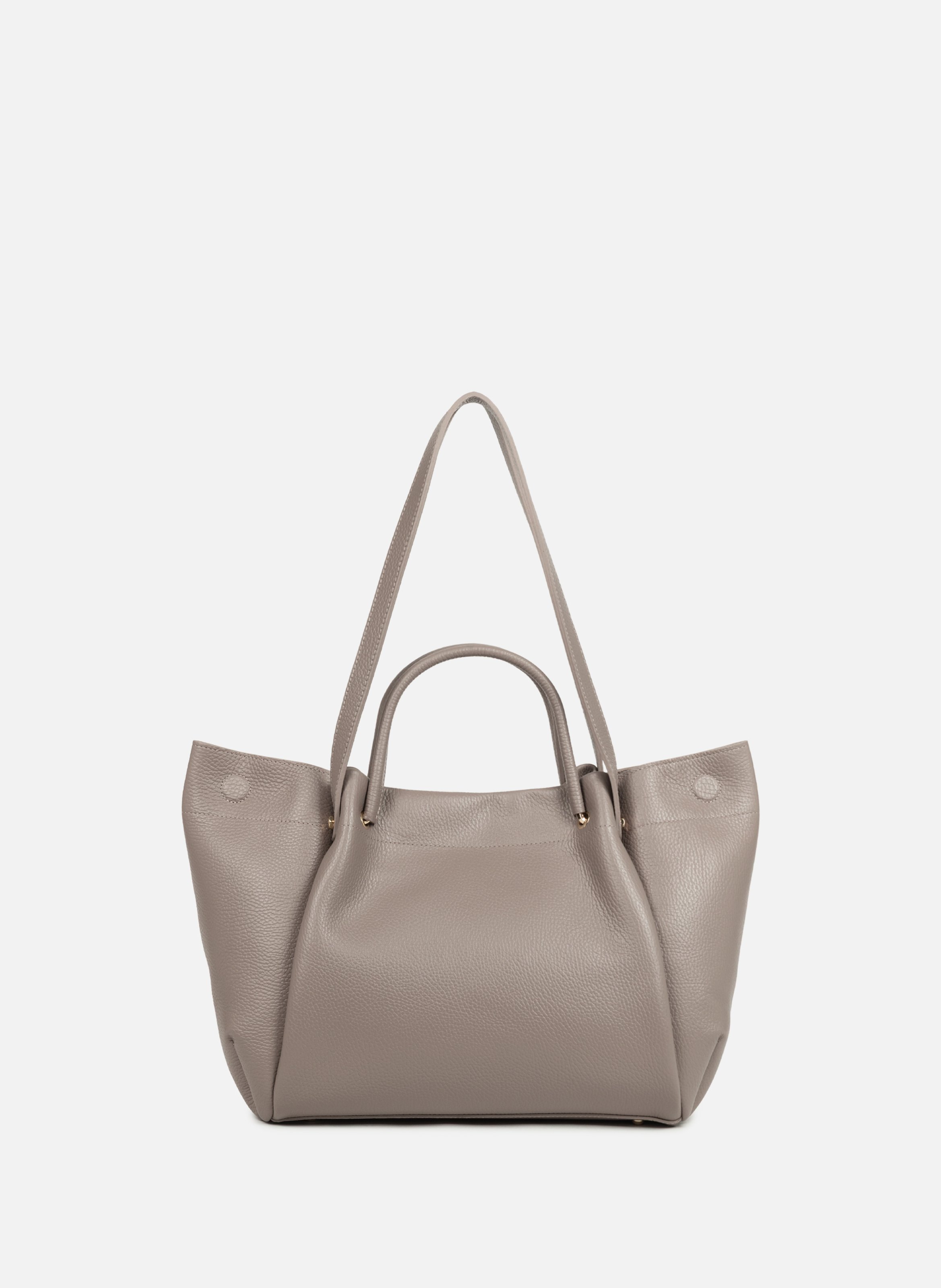 Très grand sac cabas épaule - foulonné double louisa LANCASTER Gris