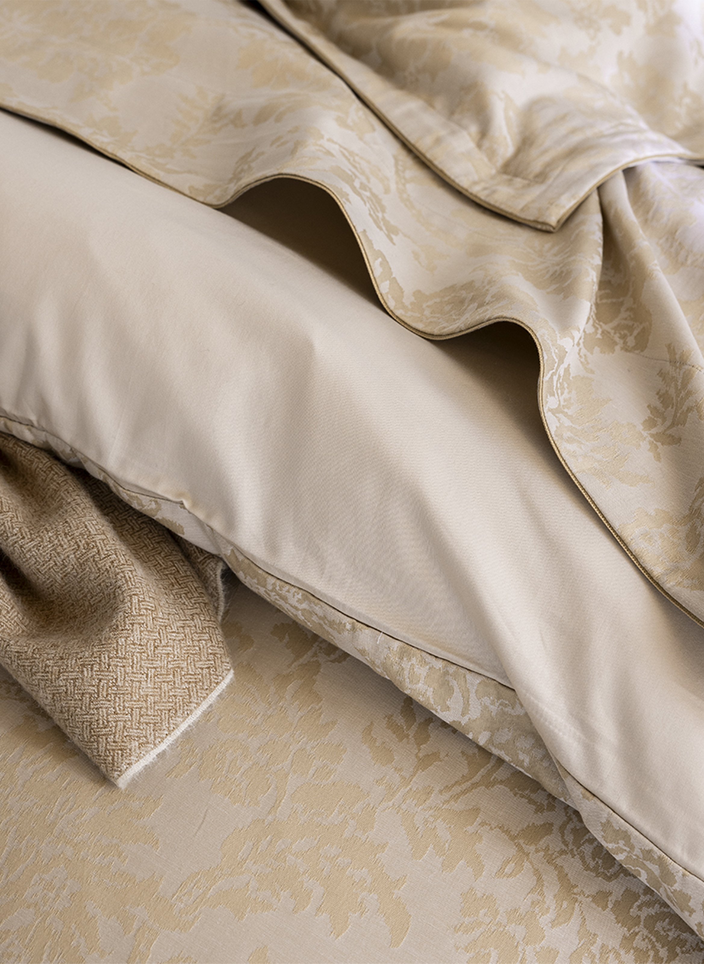 Housse de couette imprimée en jacquard de coton, mémoire ALEXANDRE TURPAULT Beige