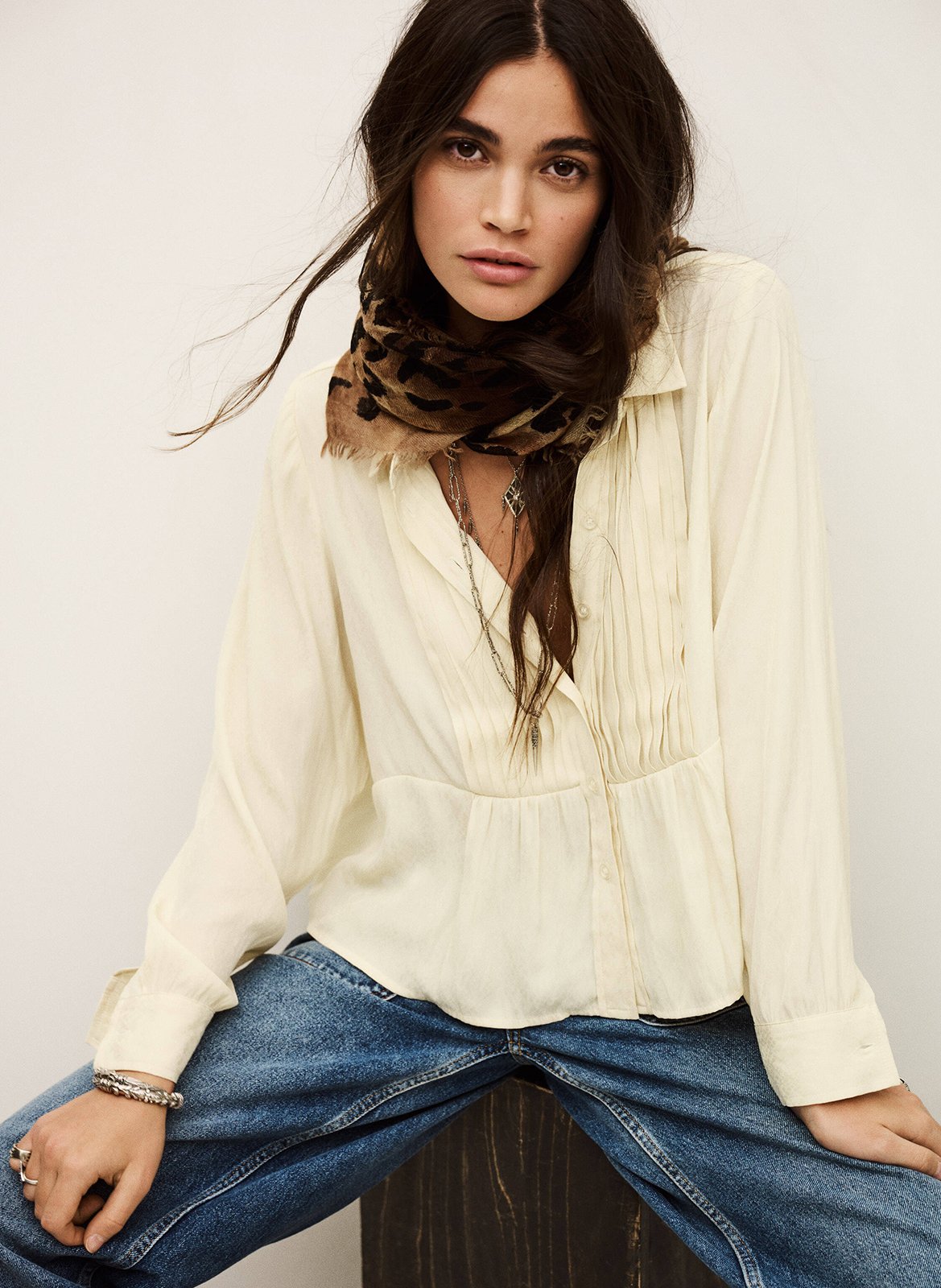 Chemise col classique riata BA&SH Beige