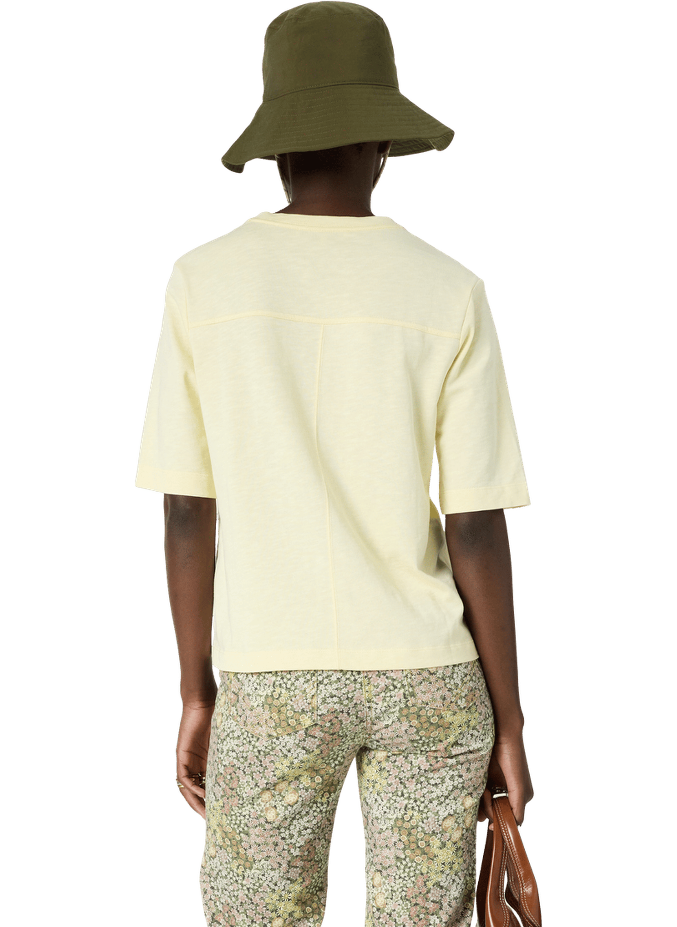 T-shirt V en coton - MARISA GERARD DAREL Jaune