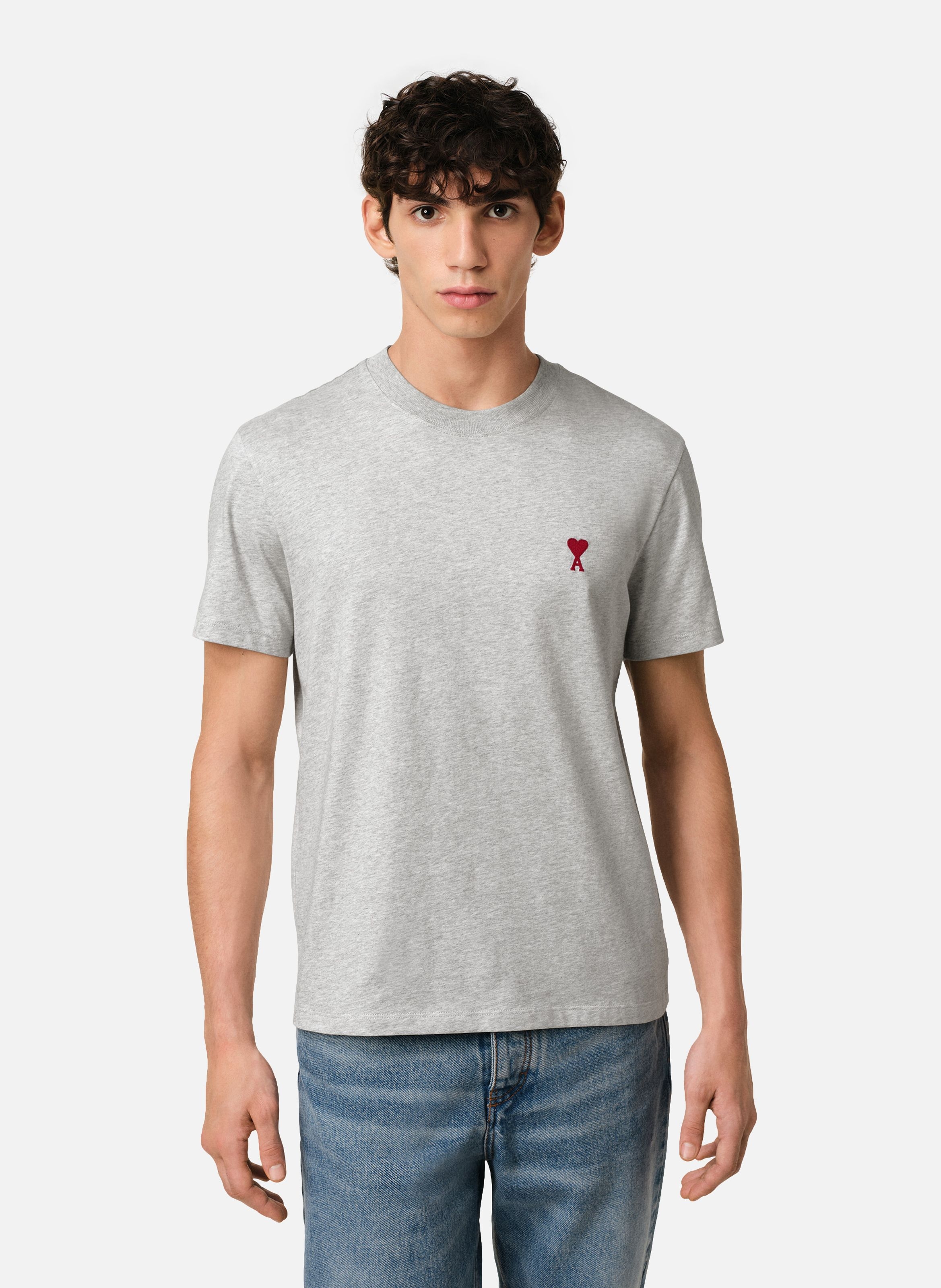 T-shirt Ami de Coeur Rouge unisexe AMI PARIS Gris