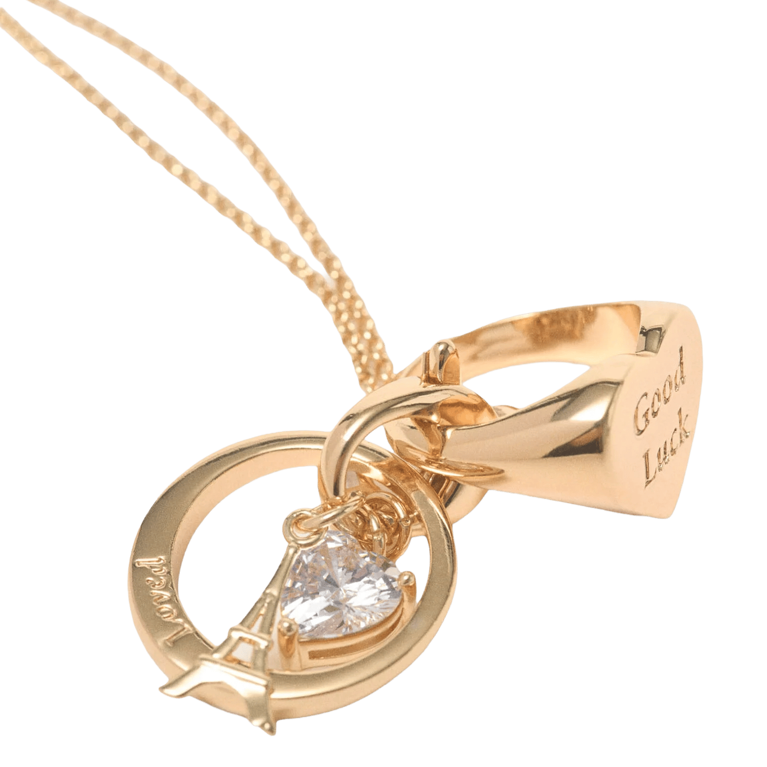 Collier à pendentifs anneaux en laiton MAJE Doré