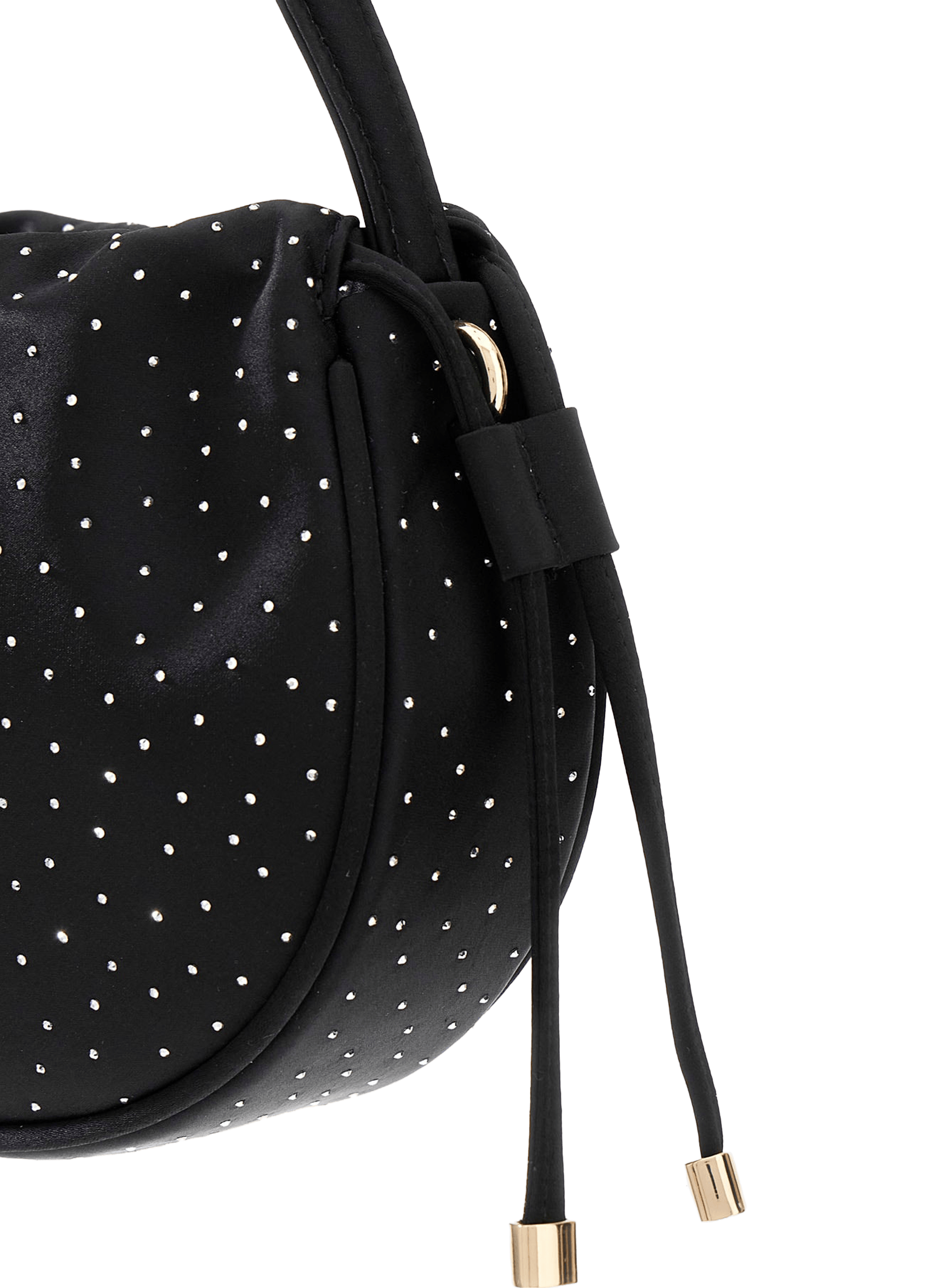 Mini handbag Elsie with rhinestones GUESS Black