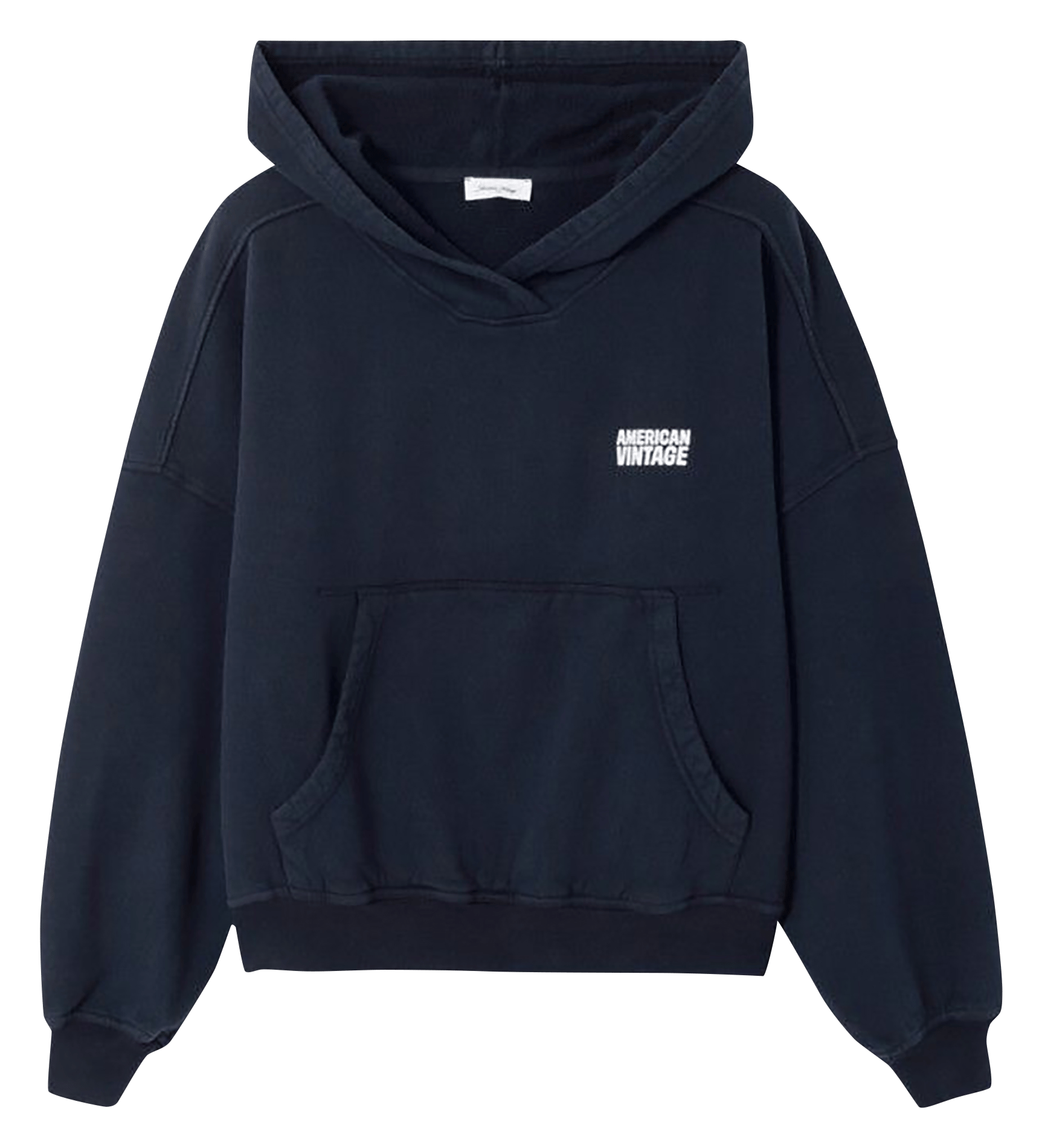 Sweat oversize à capuche en coton plizzy AMERICAN VINTAGE Bleu