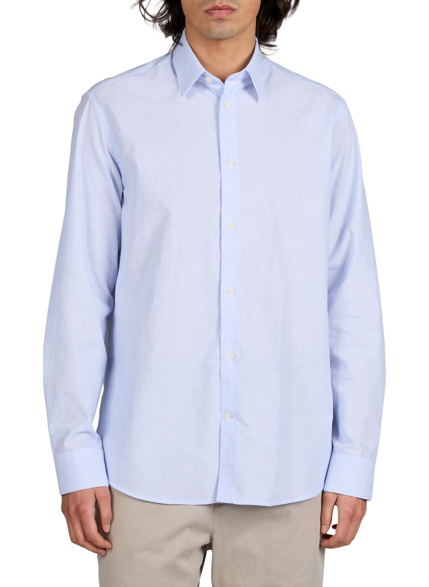 Striped shirt from Hasual-D in blended cotton and linen AU PRINTEMPS PARIS Blue