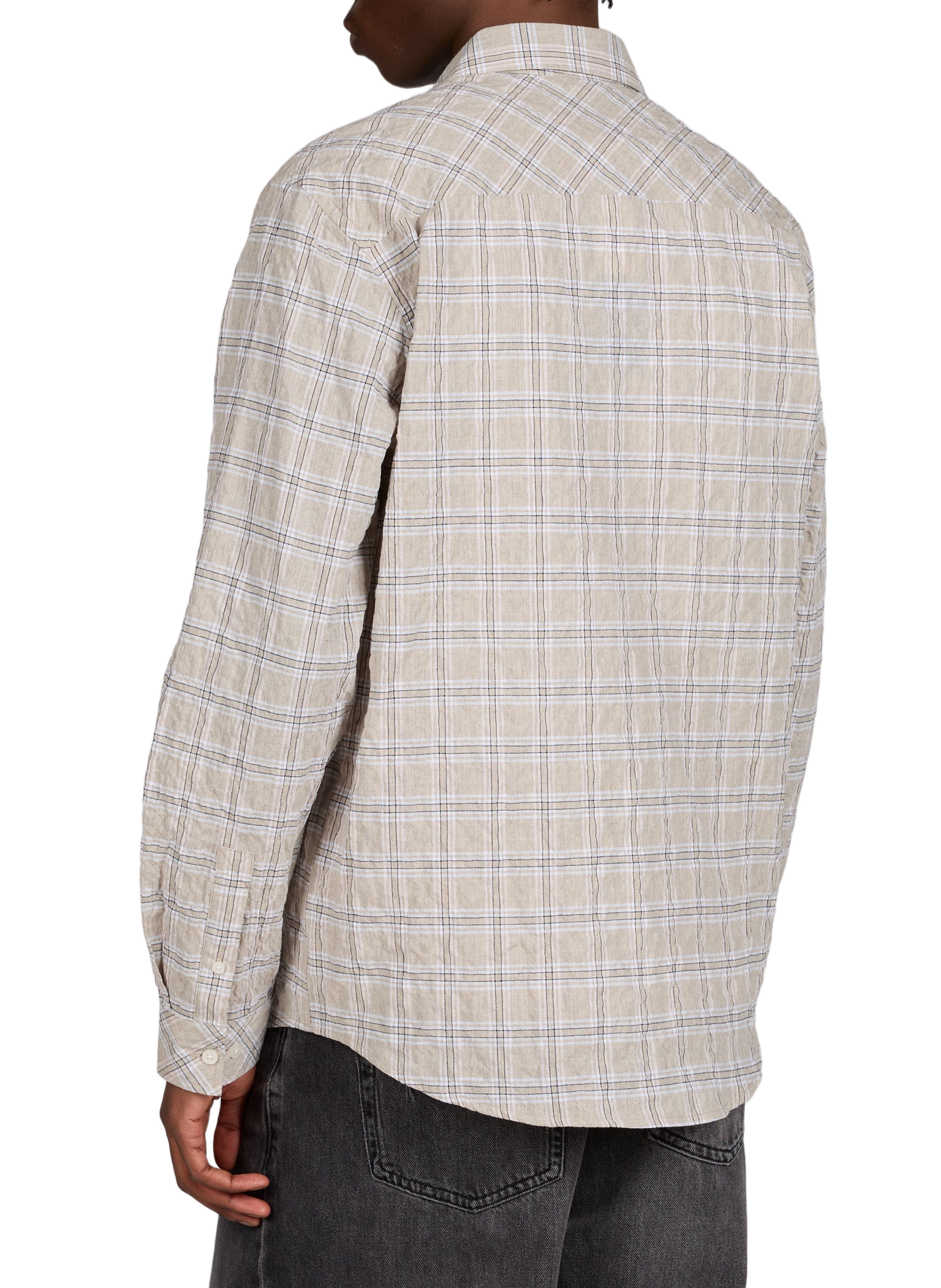 Chemise col classique à carreaux SAMSOE SAMSOE Gris