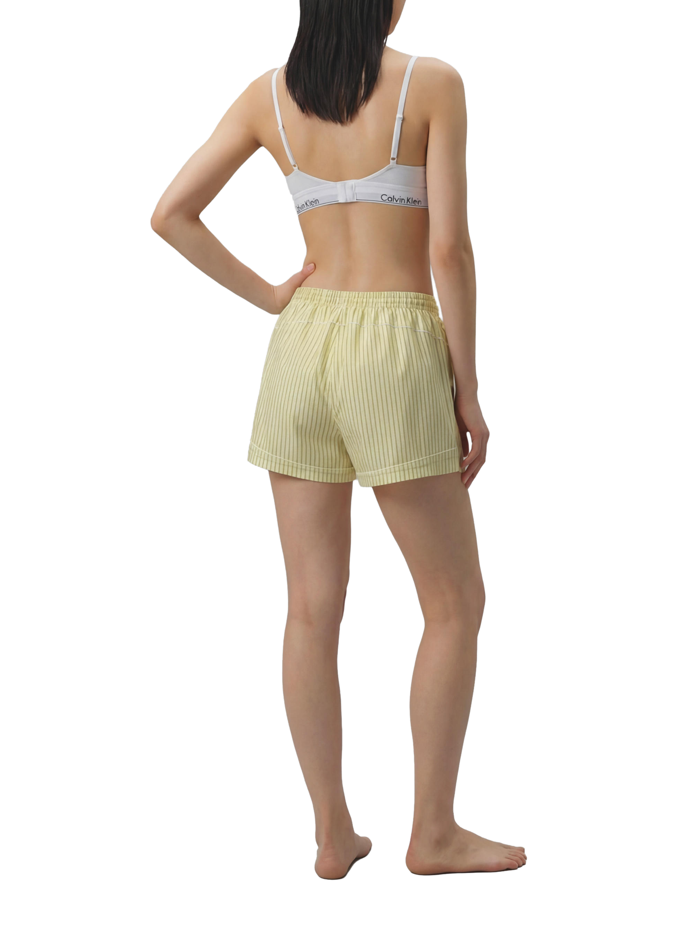 Cotton poplin pajama shorts CALVIN KLEIN Yellow