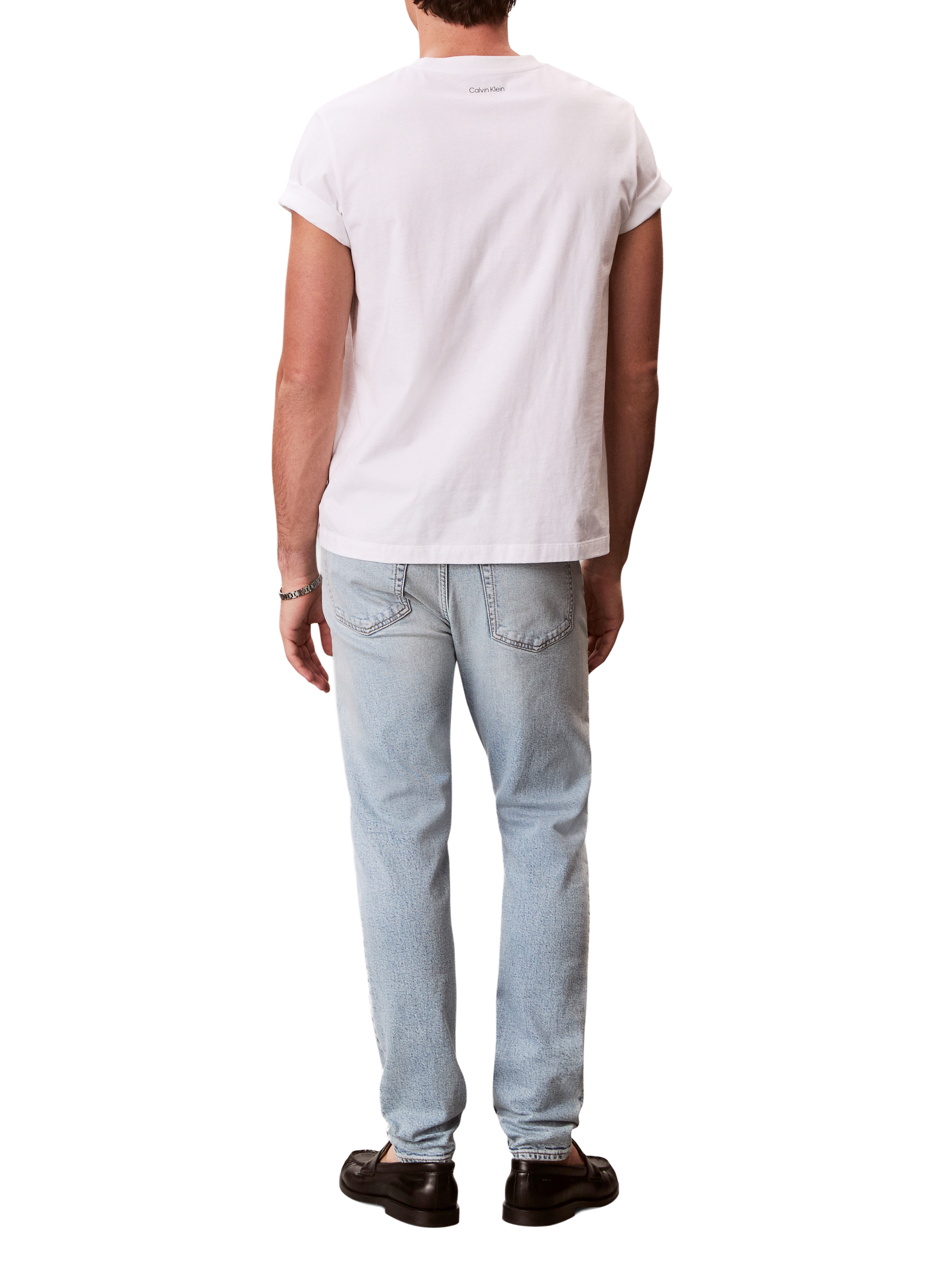 Slim fit jeans in washed cotton denim CALVIN KLEIN Blue