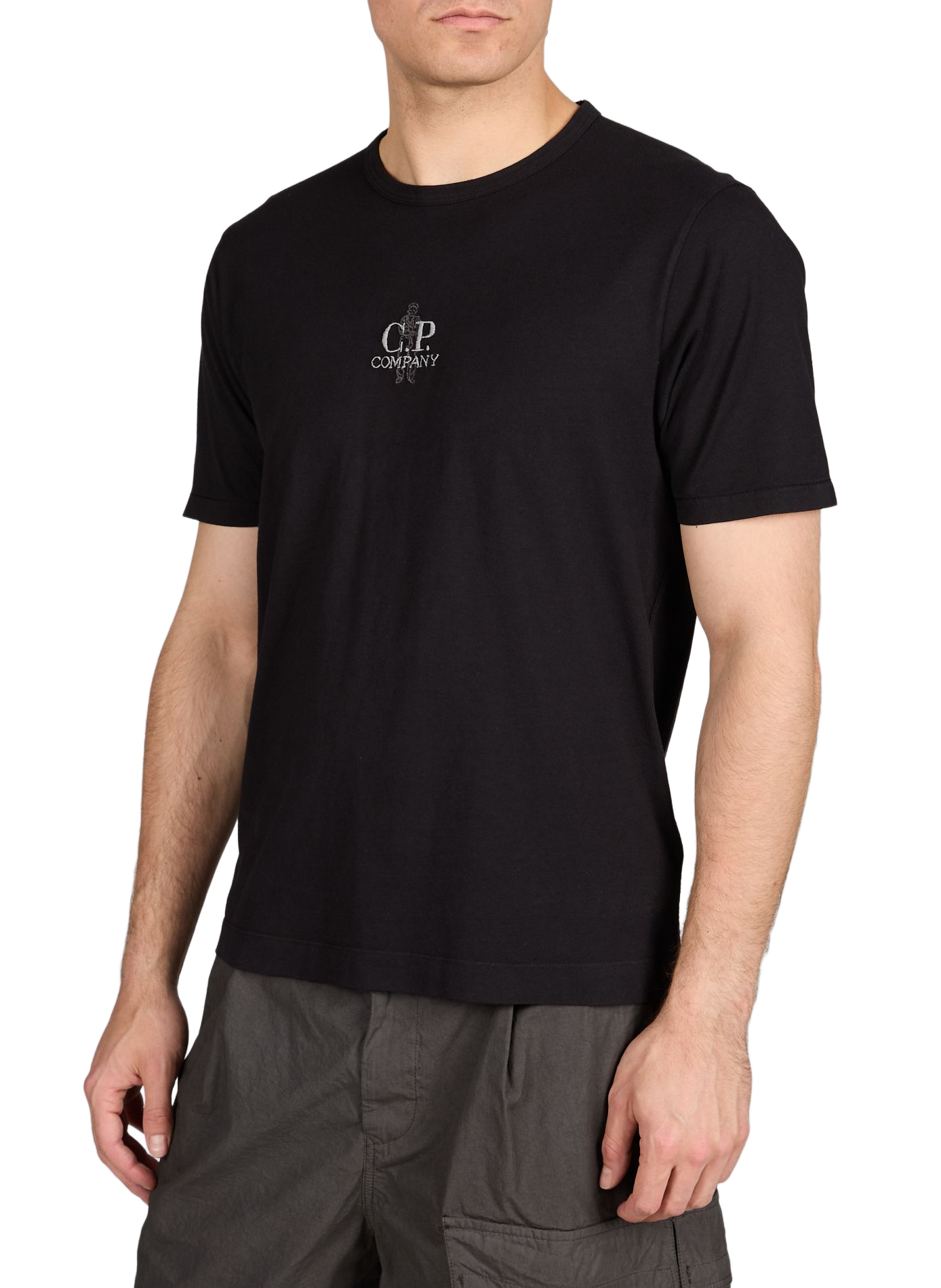 Gerader Baumwoll-T-Shirt CP COMPANY Schwarz