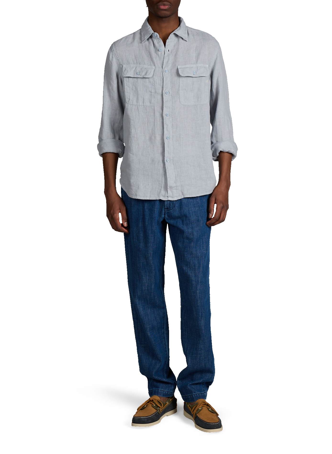 Straight linen shirt with pockets REPLAY Blue
