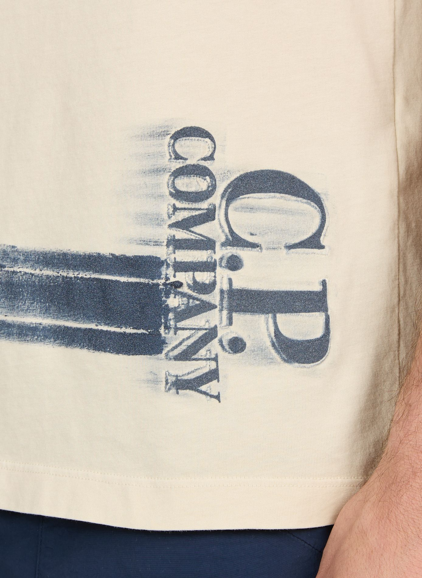 Biker-style cotton t-shirt CP COMPANY Beige