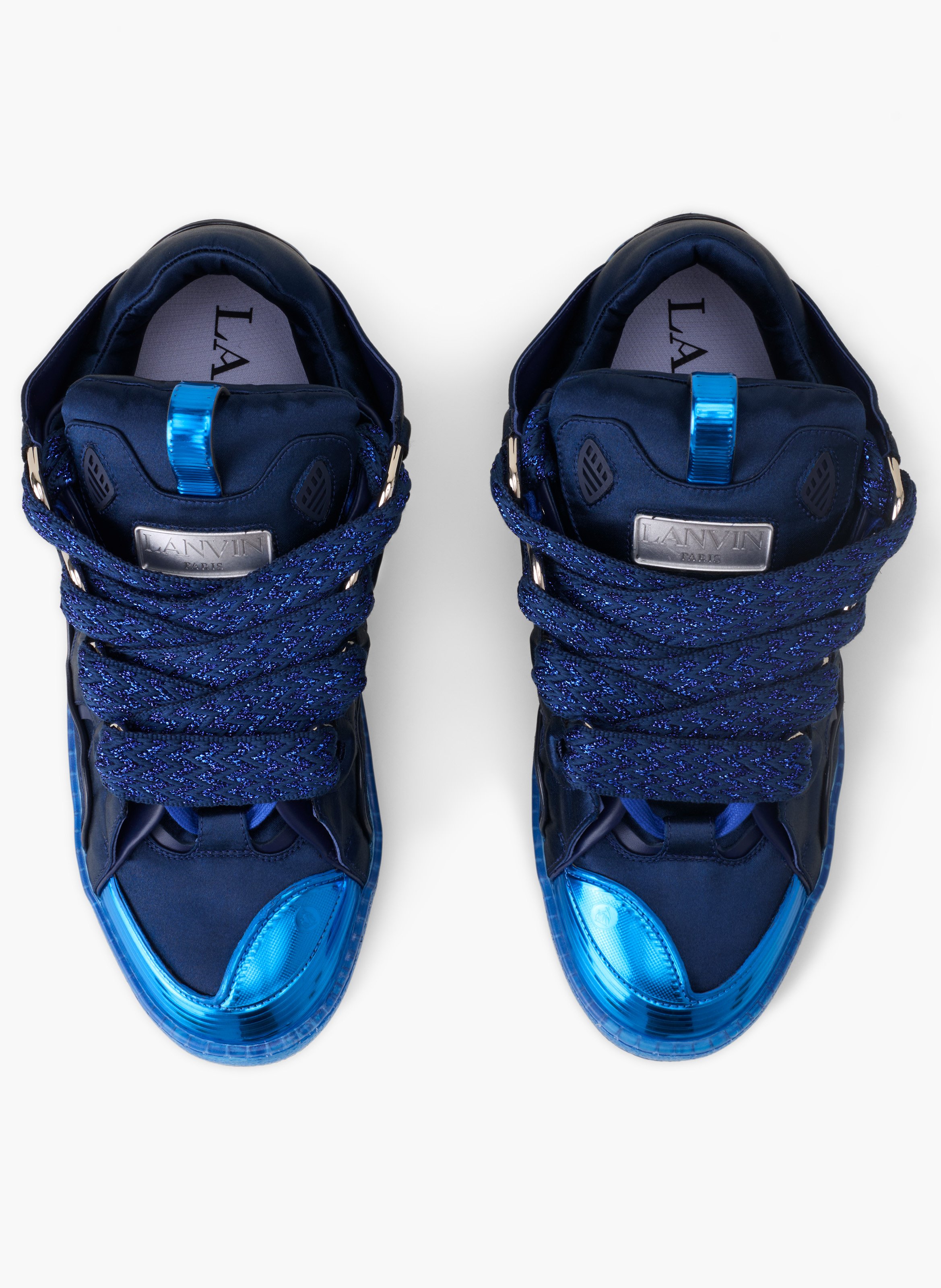 Sneakers curb en satin LANVIN Bleu