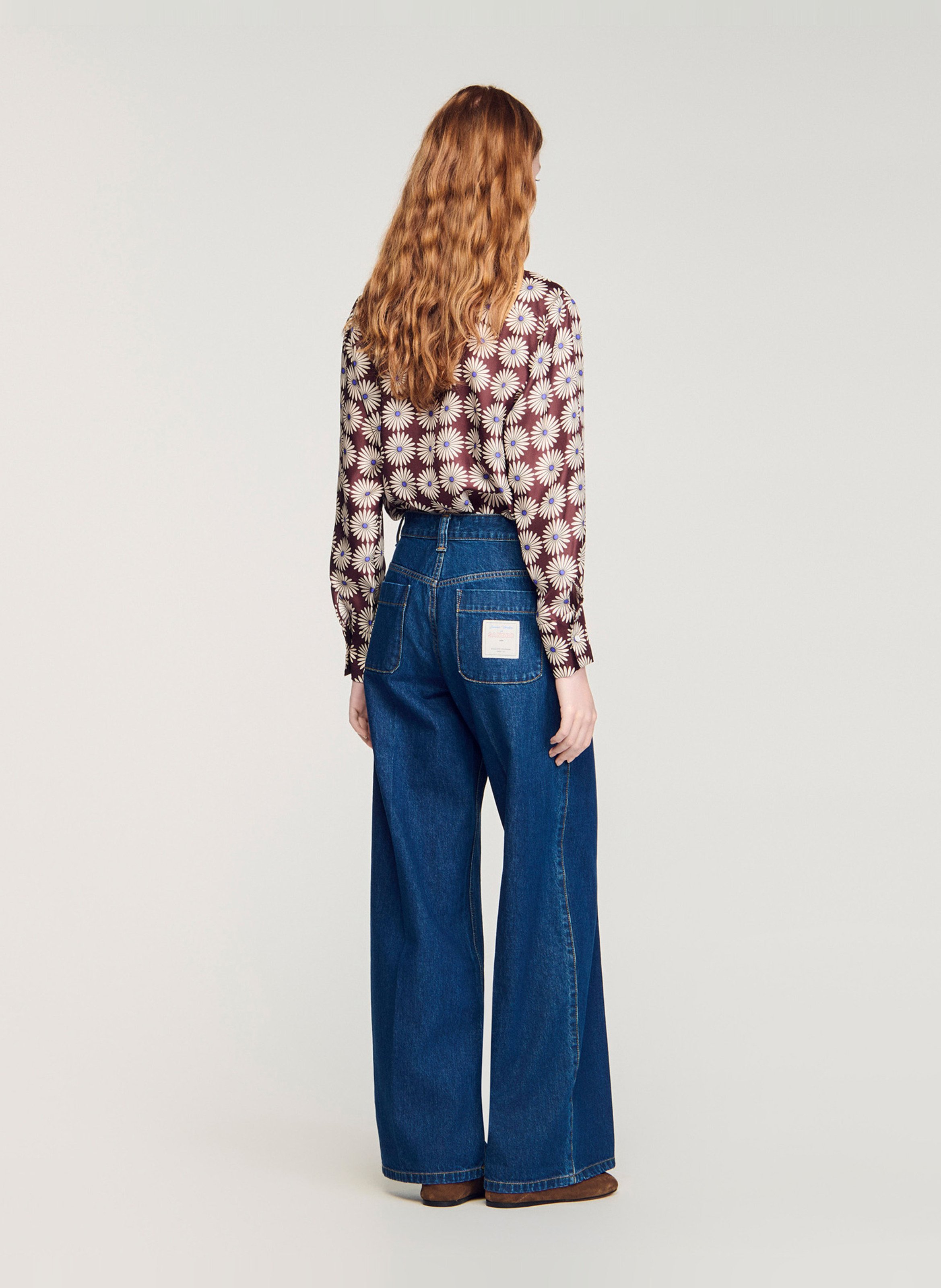 Jean large en coton SANDRO Bleu