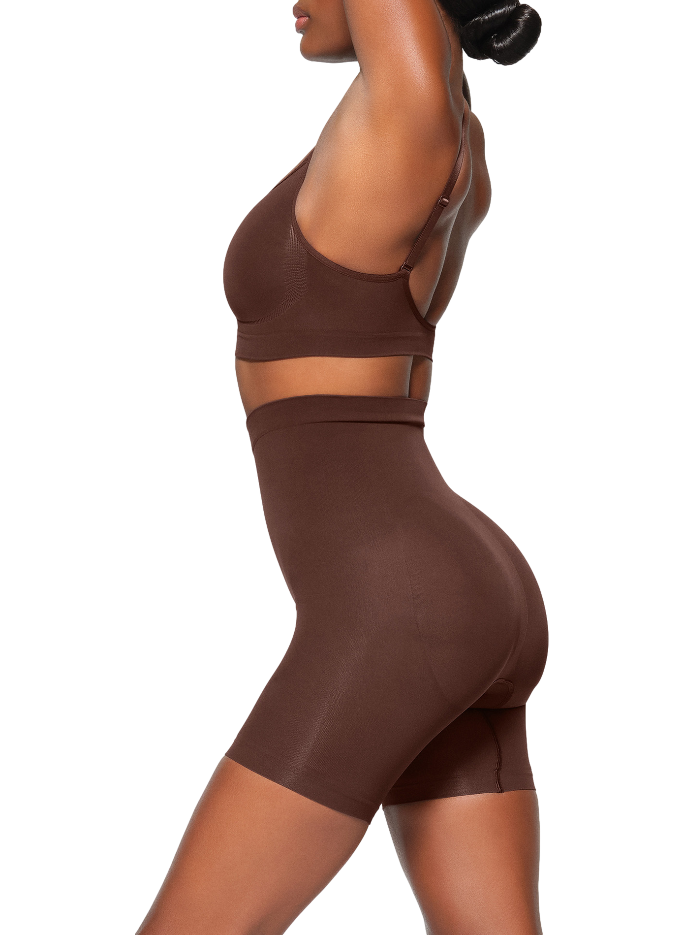 High-waisted sculpting shorts SKIMS Brown