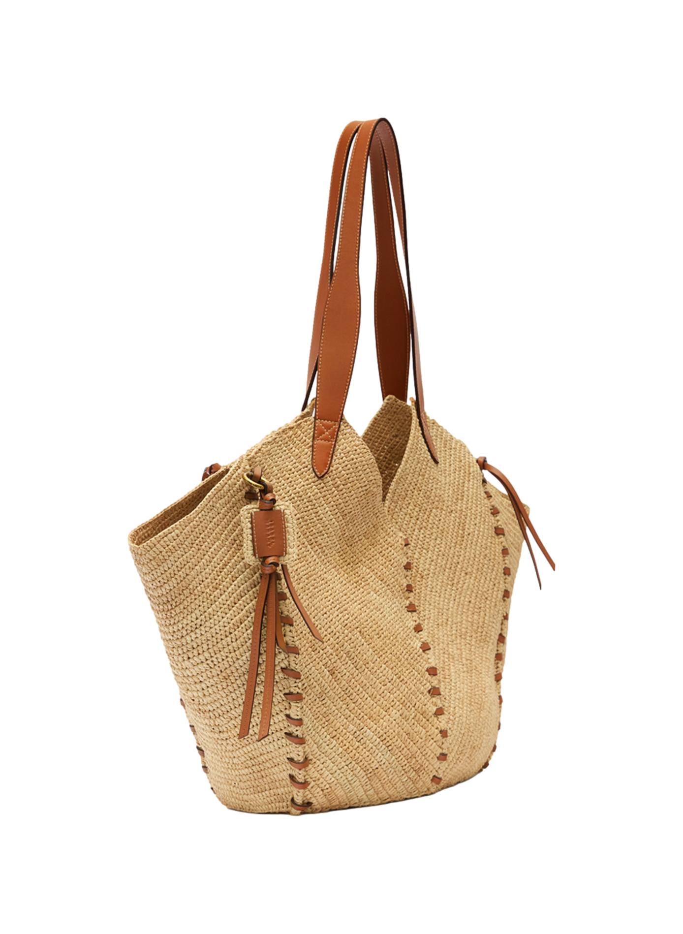 Tampa raffia and leather tote bag ISABEL MARANT Multicolour