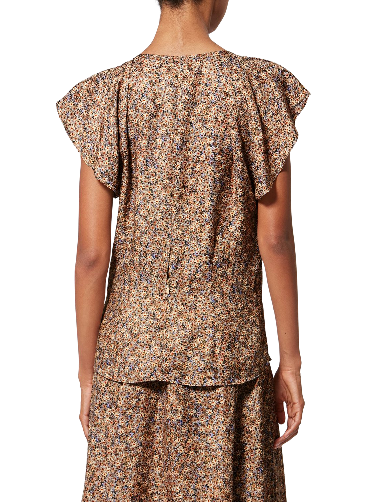 Floral silk jacquard draped top ISABEL MARANT White