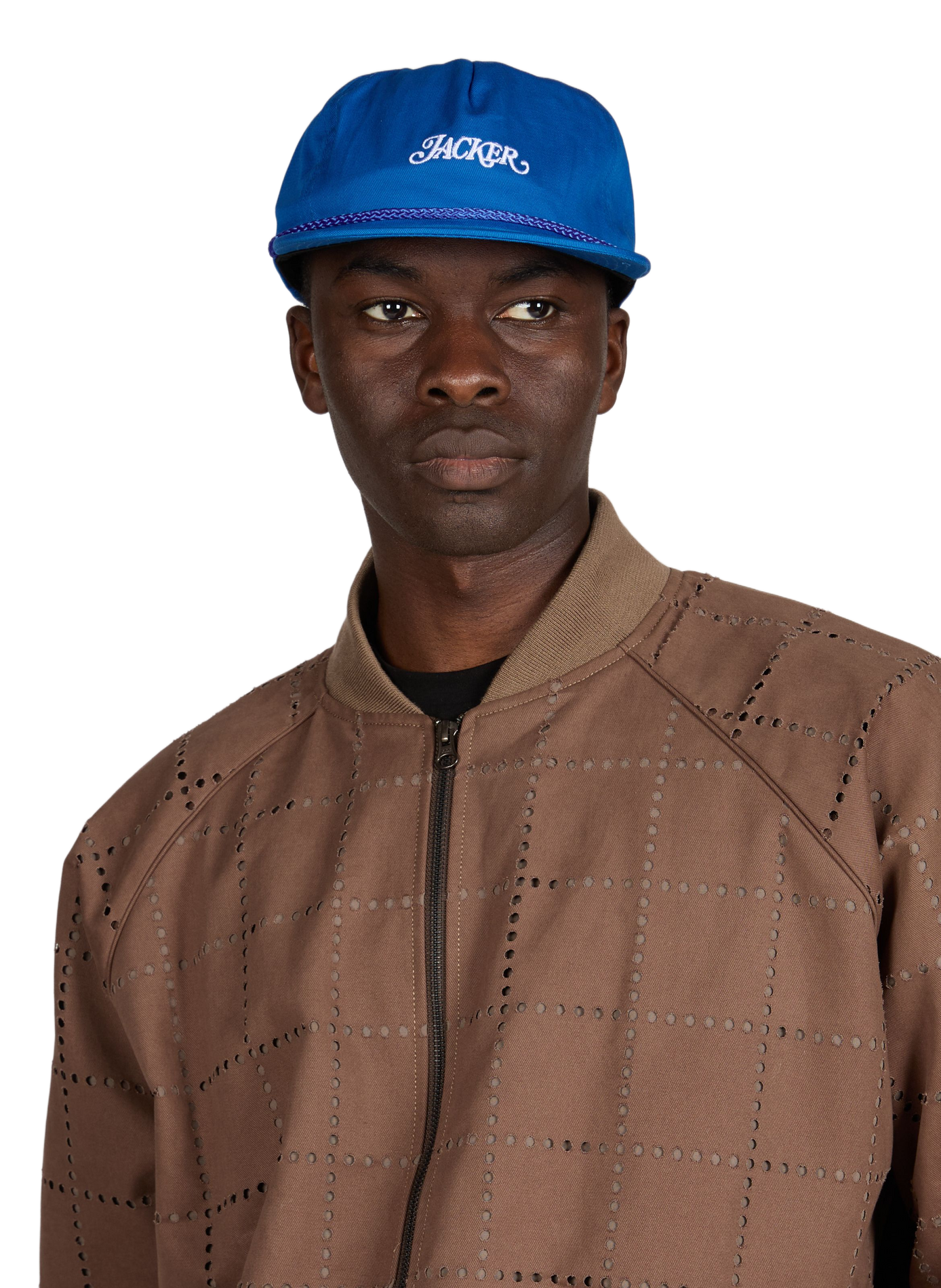 Casquette à logo brodé en coton JACKER. Bleu