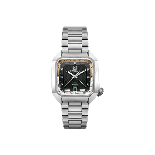 Montre automatique AM2 Slim GMT en acier inoxydable Montre automatique AM2 Slim GMT en acier inoxydable