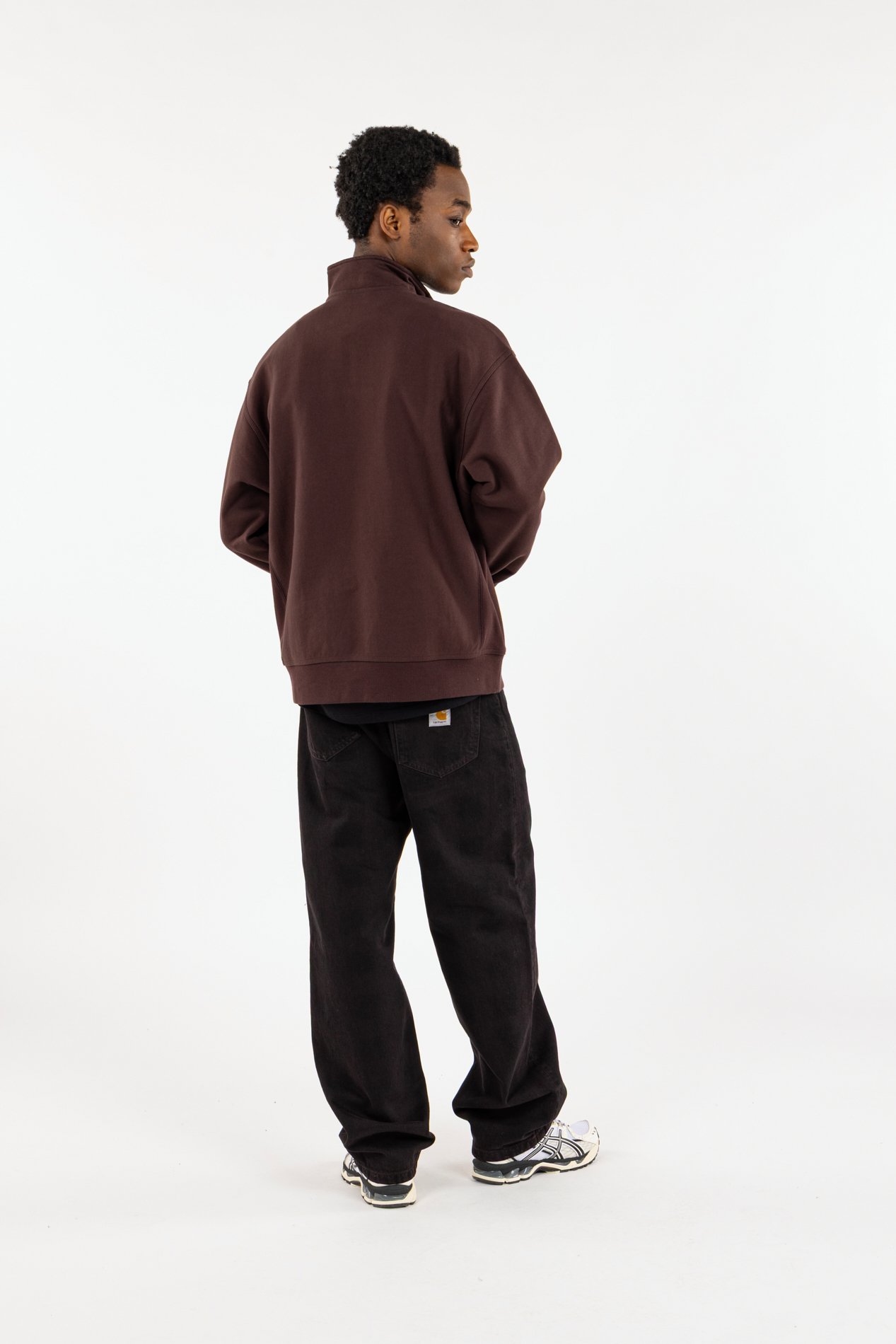 Sweat zippé half zip american script CARHARTT WIP Marron
