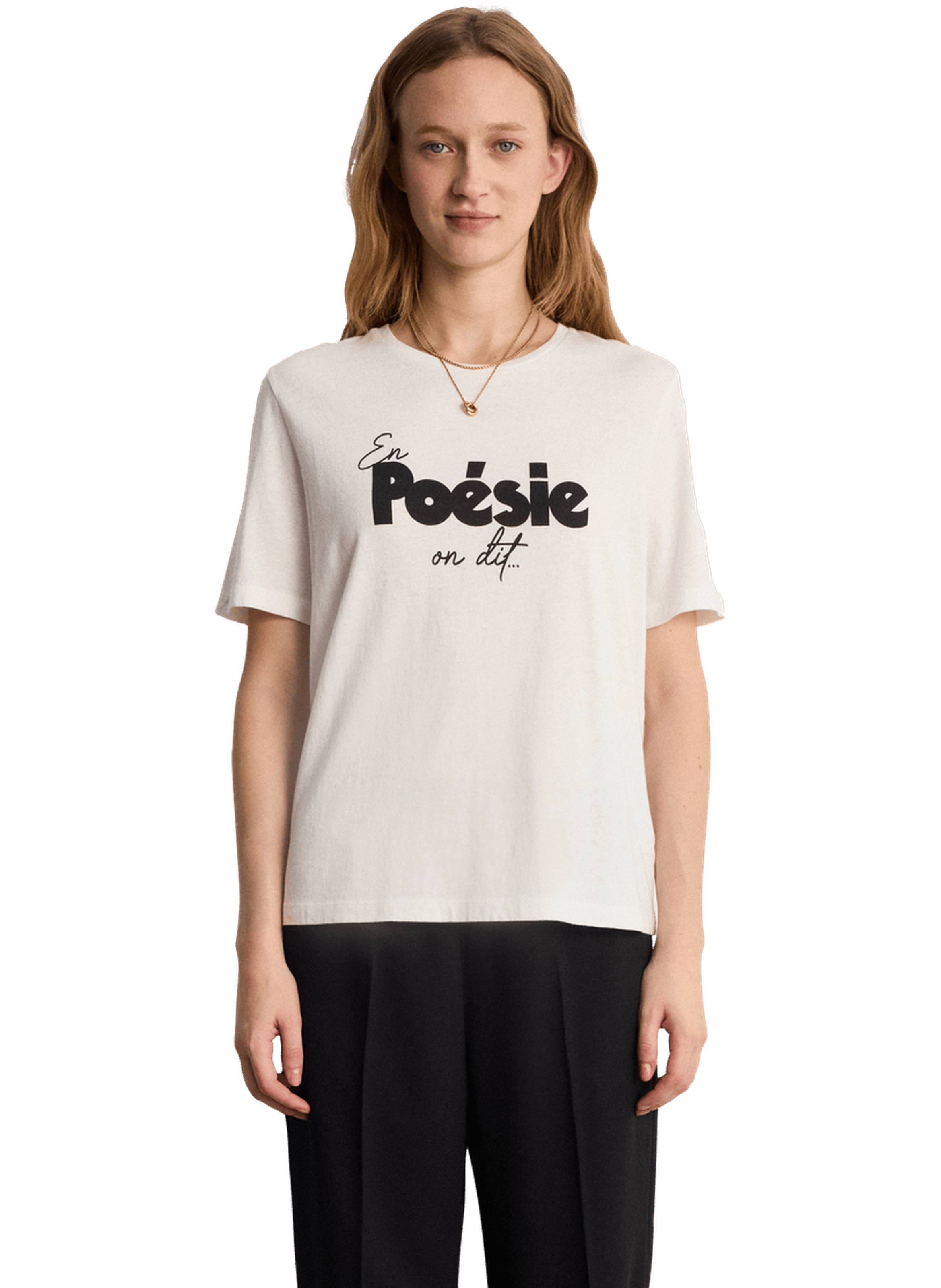 T-shirt en coton à inscription - tessa PABLO Blanc