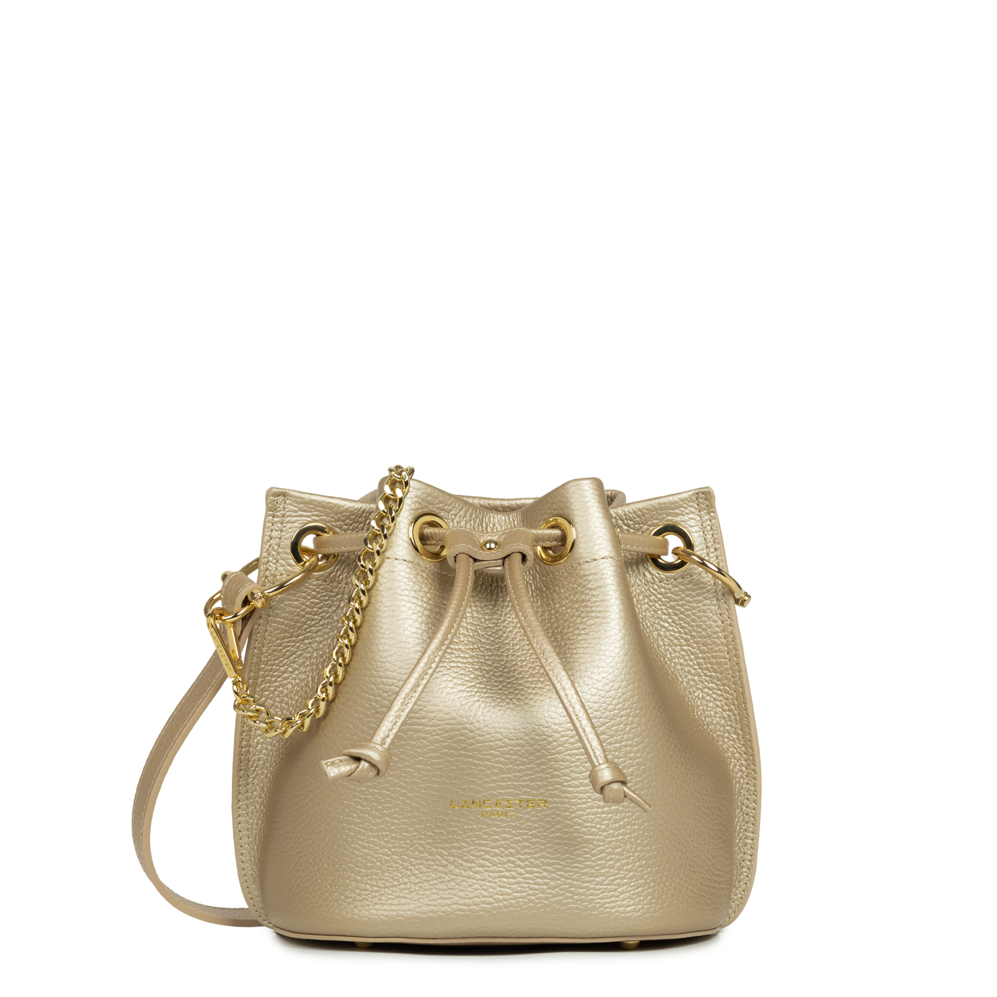Petit sac bourse - alba double LANCASTER Doré