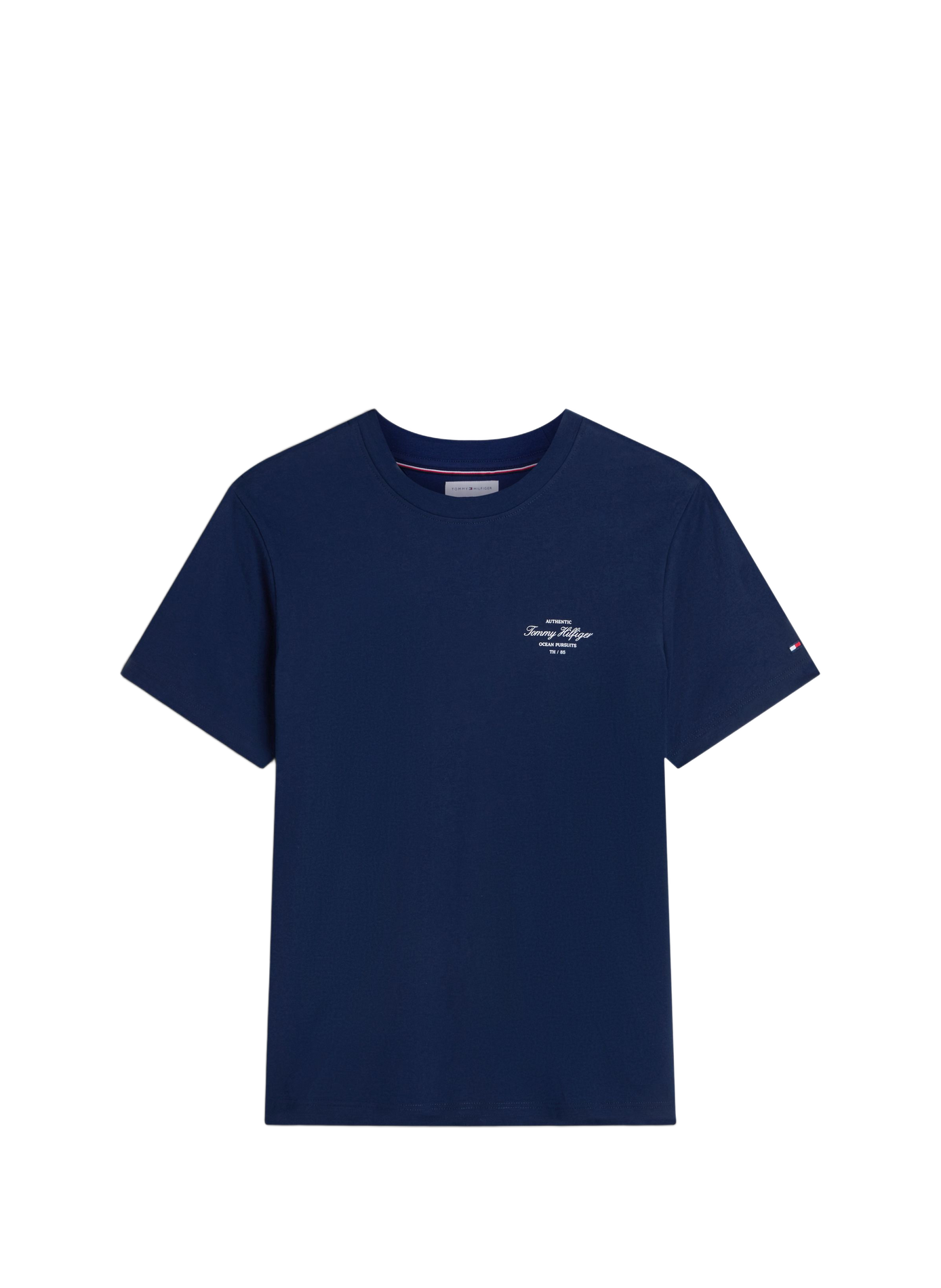 T-shirt droit imprimé en coton TOMMY HILFIGER Bleu