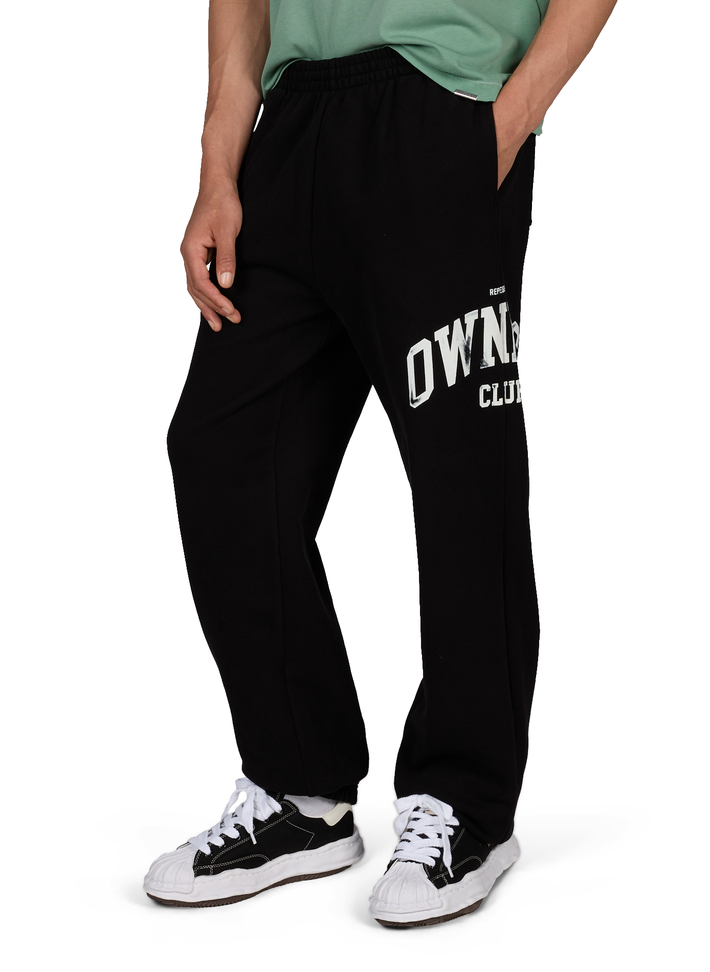 Owners large printed cotton joggers REPRESENT Black