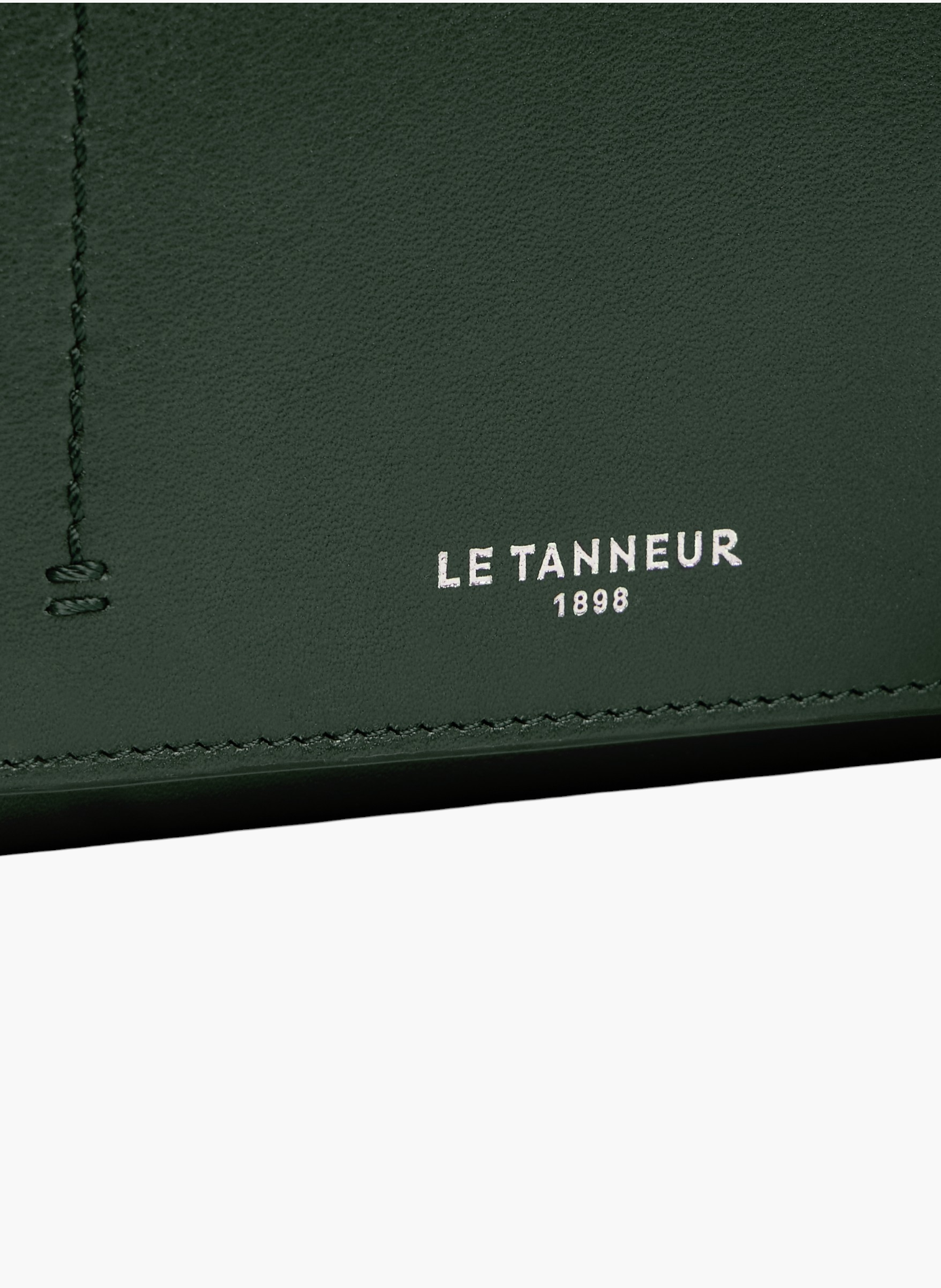 Petit portefeuille à rabat louison en cuir lisse LE TANNEUR Vert