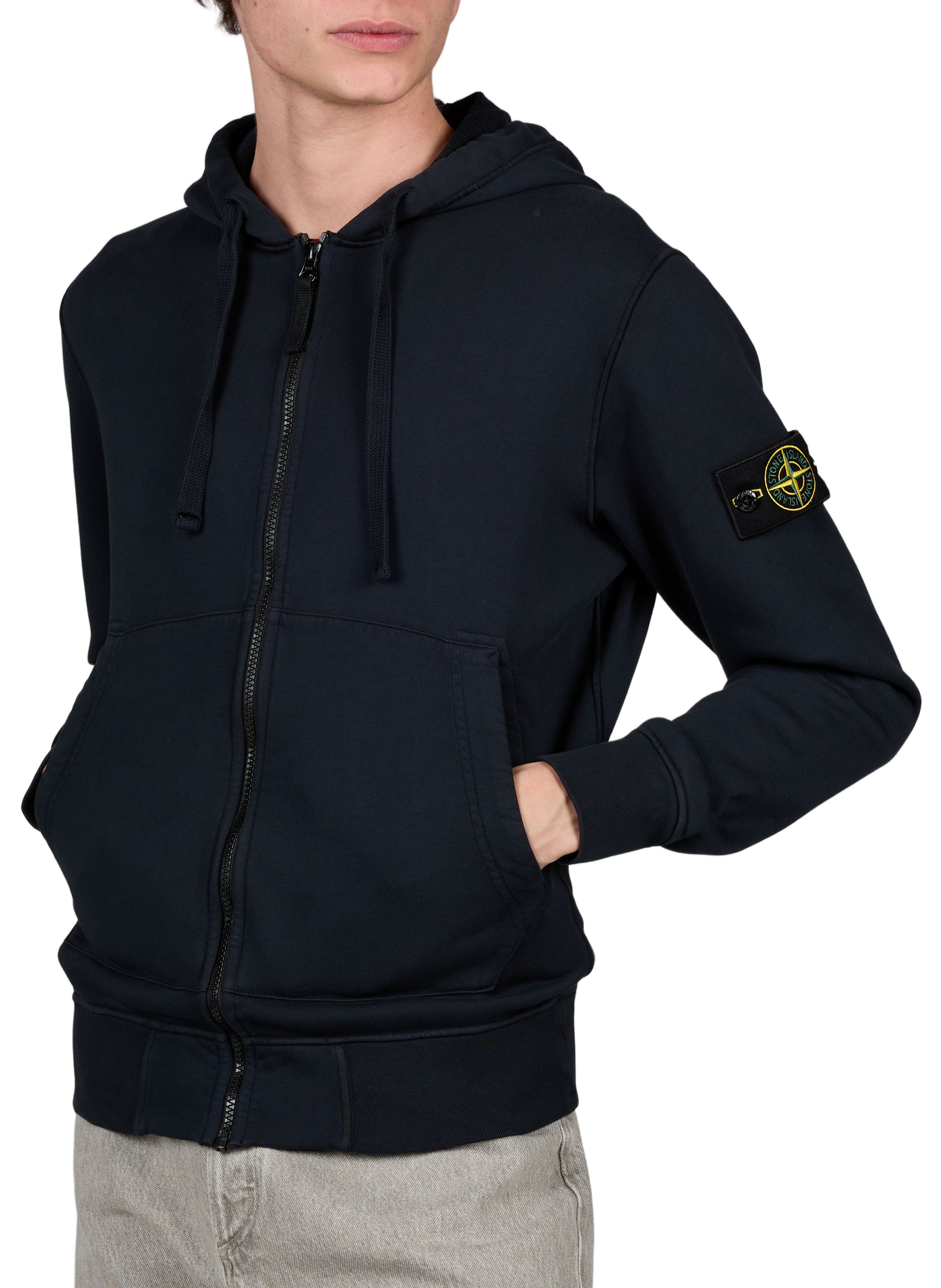 Ritssluiting hoodie STONE ISLAND Blauw