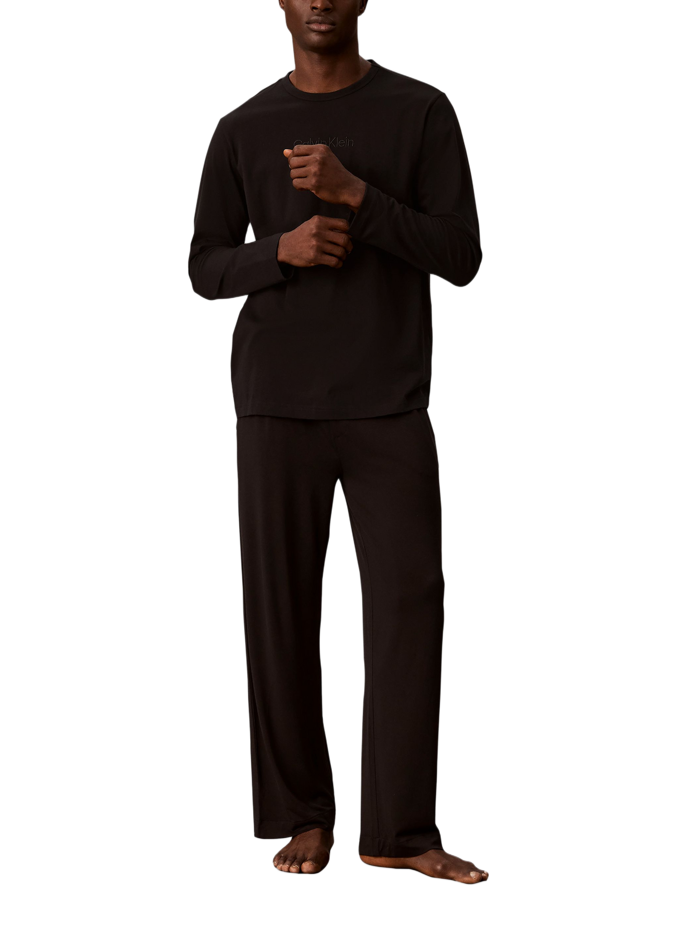 Pyjama-T-Shirt mit Baumwoll-Logo. CALVIN KLEIN Schwarz