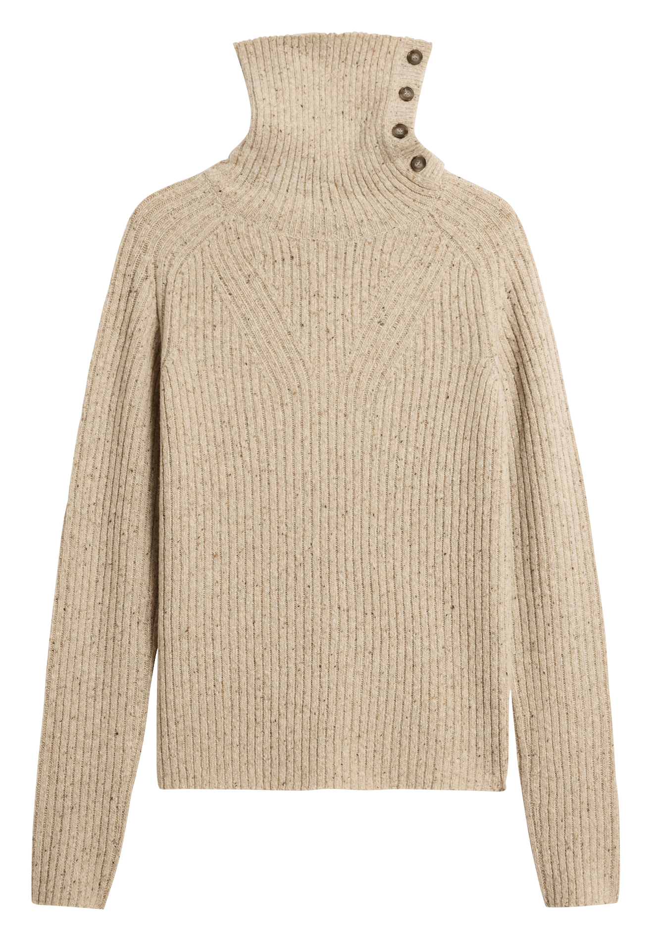 Pull droit col montant en laine joey SOEUR Beige