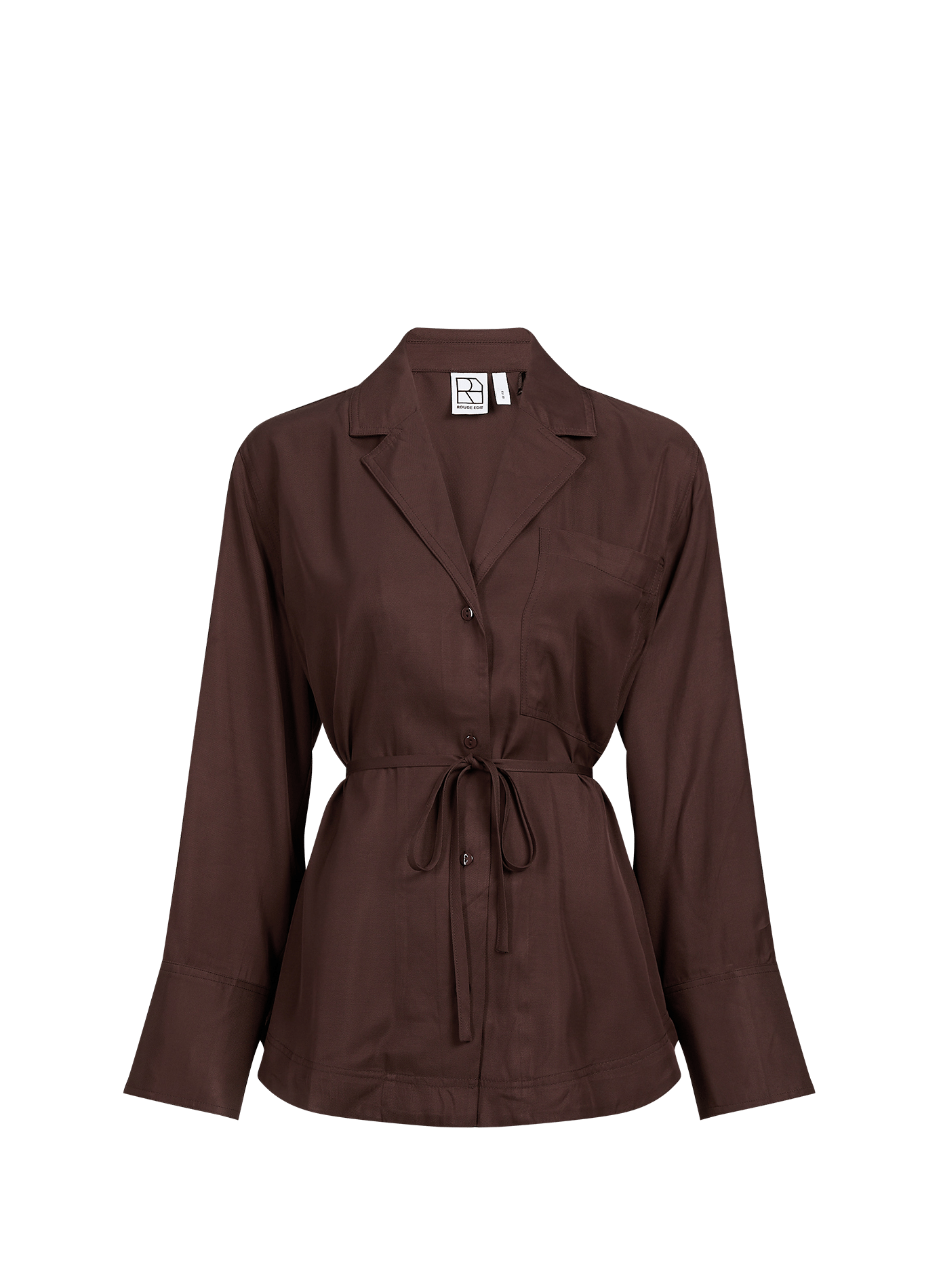 Tonia straight shirt with tailored collar ROUGE EDIT Brown