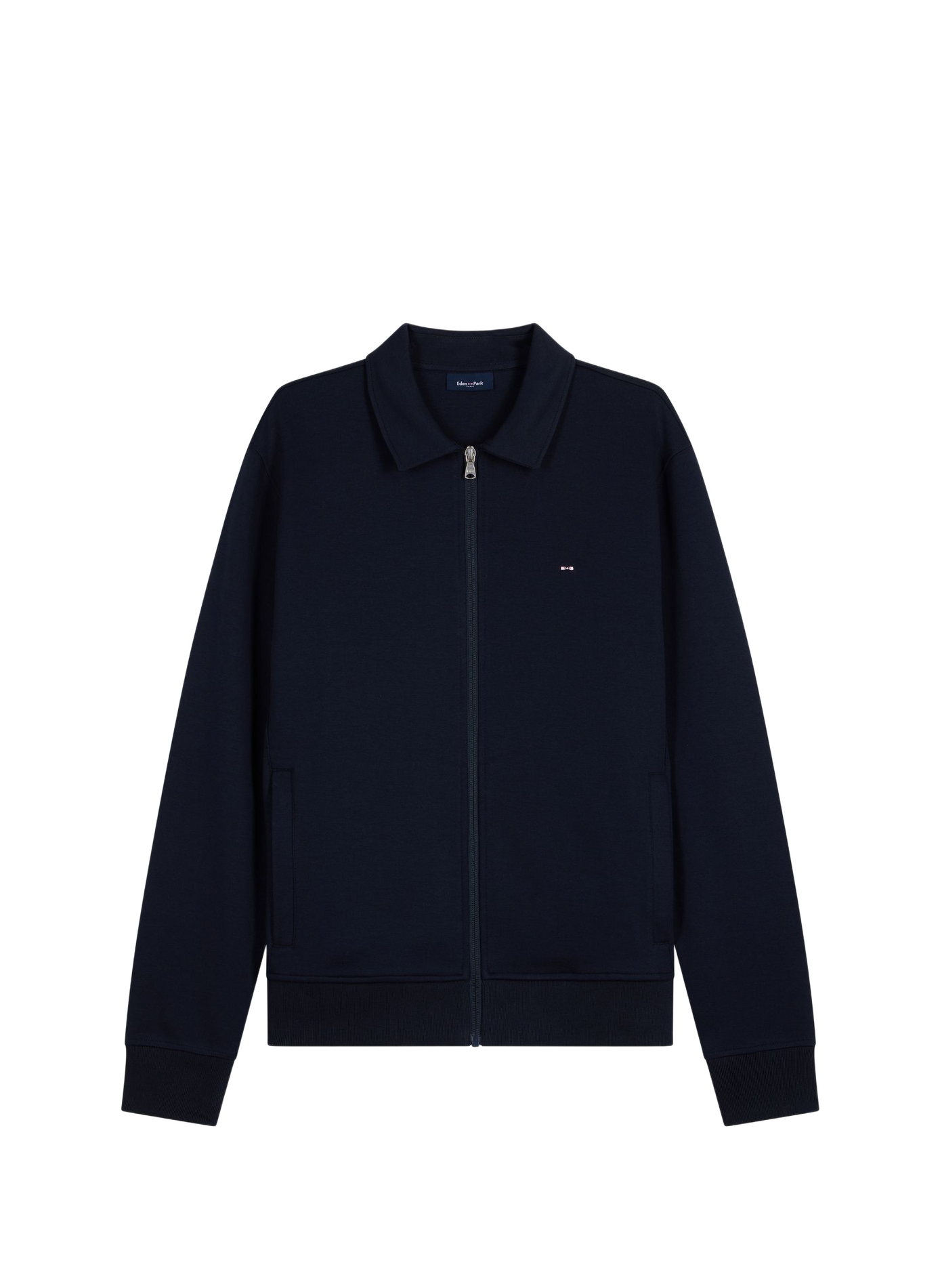 Sweat col classique en coton mélangé EDEN PARK Blauw
