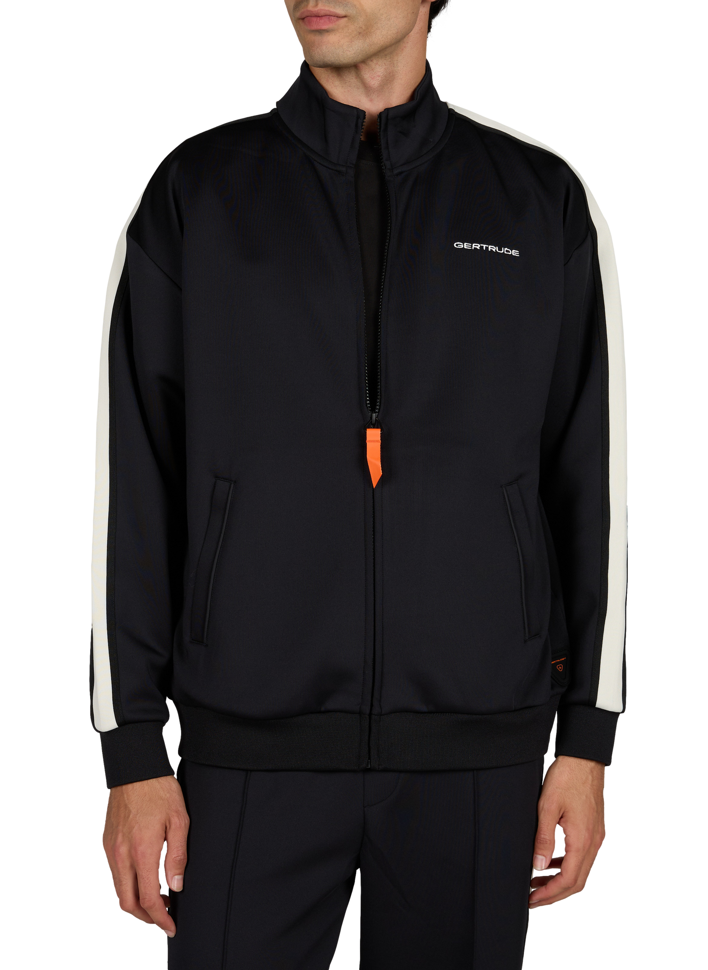 Straight track jacket with high collar GERTRUDE Black