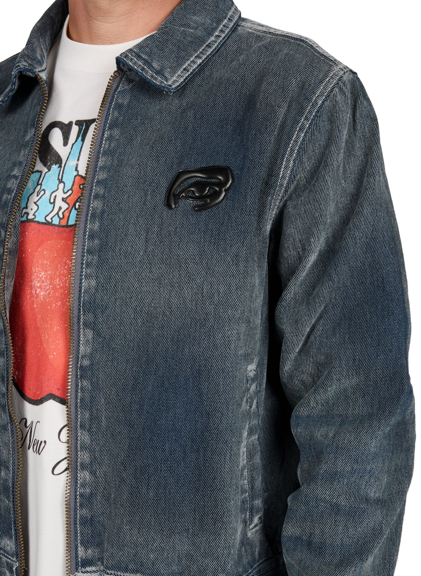 Straight cotton denim jacket KIDSUPER Grey