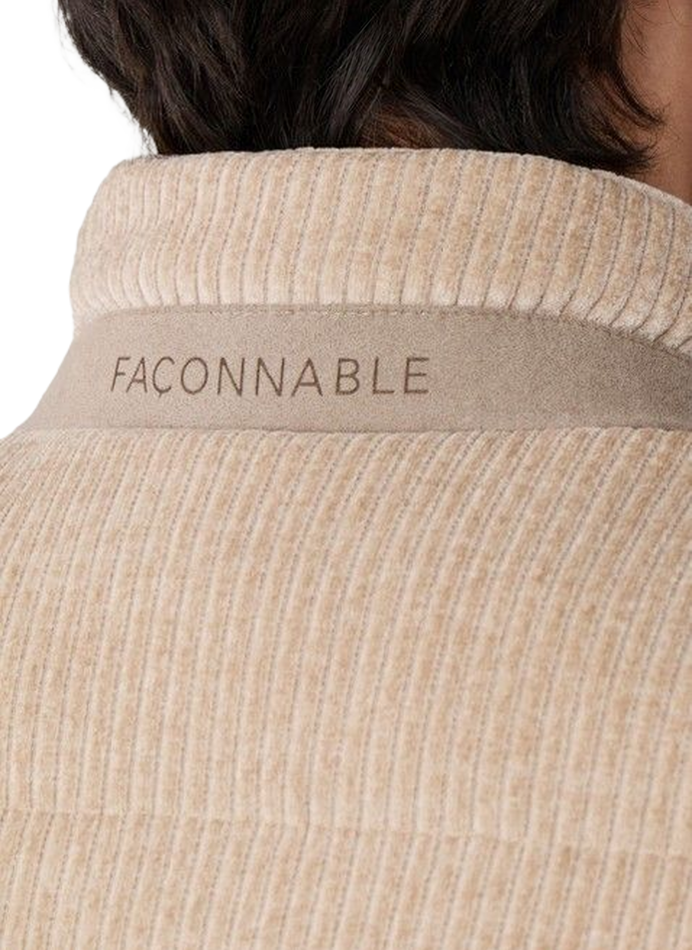 Corduroy cotton stand-collar jacket FACONNABLE Beige