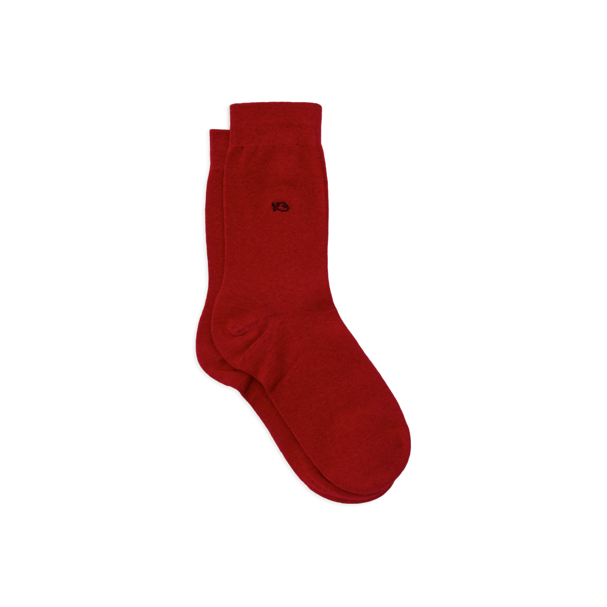 Chaussettes en coton peigné unies  Rouge grenade