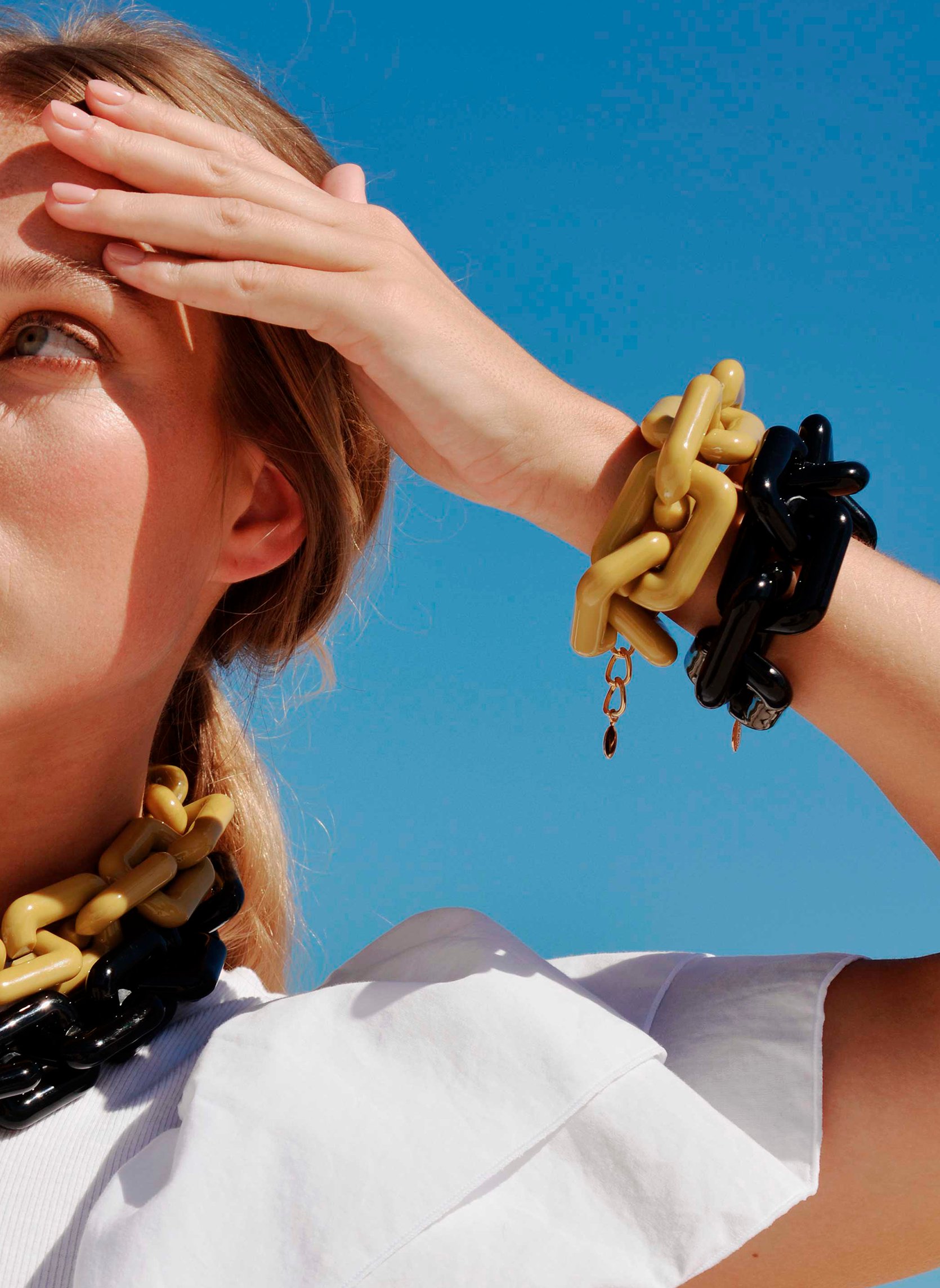 Bracelet grosse maille léger en aluminium booba HIPANEMA Noir