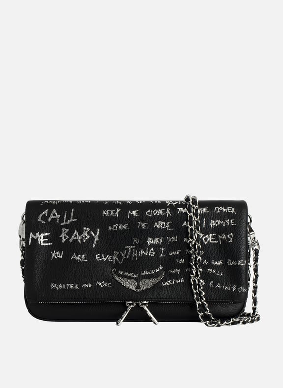 Pochette en cuir imprimée rock Noir by ZADIG&VOLTAIRE ZADIG&VOLTAIRE Pochette en cuir imprimée rock Noir