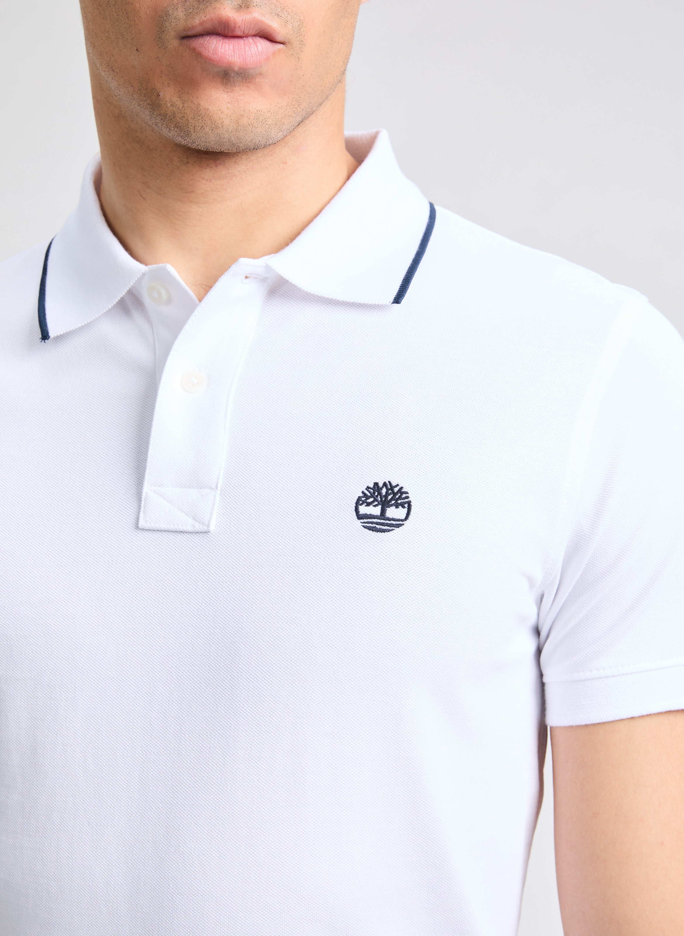 Polo manches courtes en coton TIMBERLAND Blanc