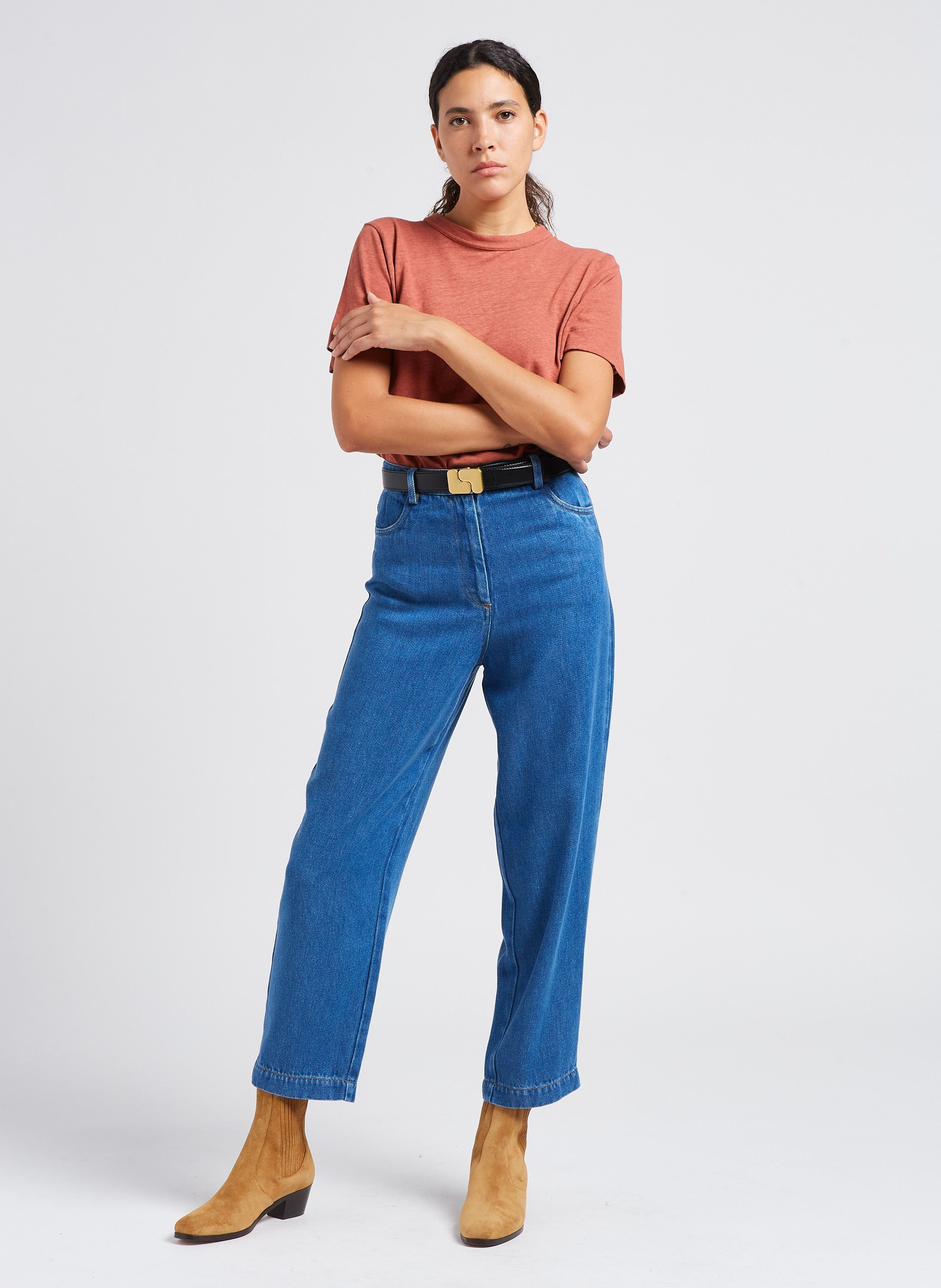 Ceinture en cuir glacé ninon SOEUR Noir