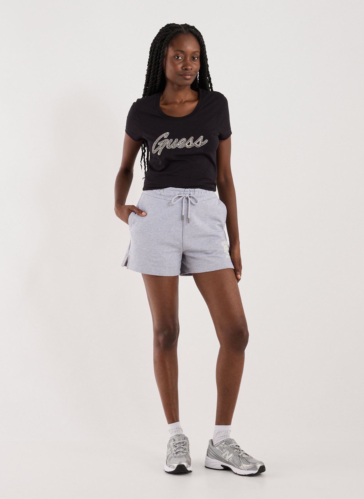 Short en coton GUESS Gris