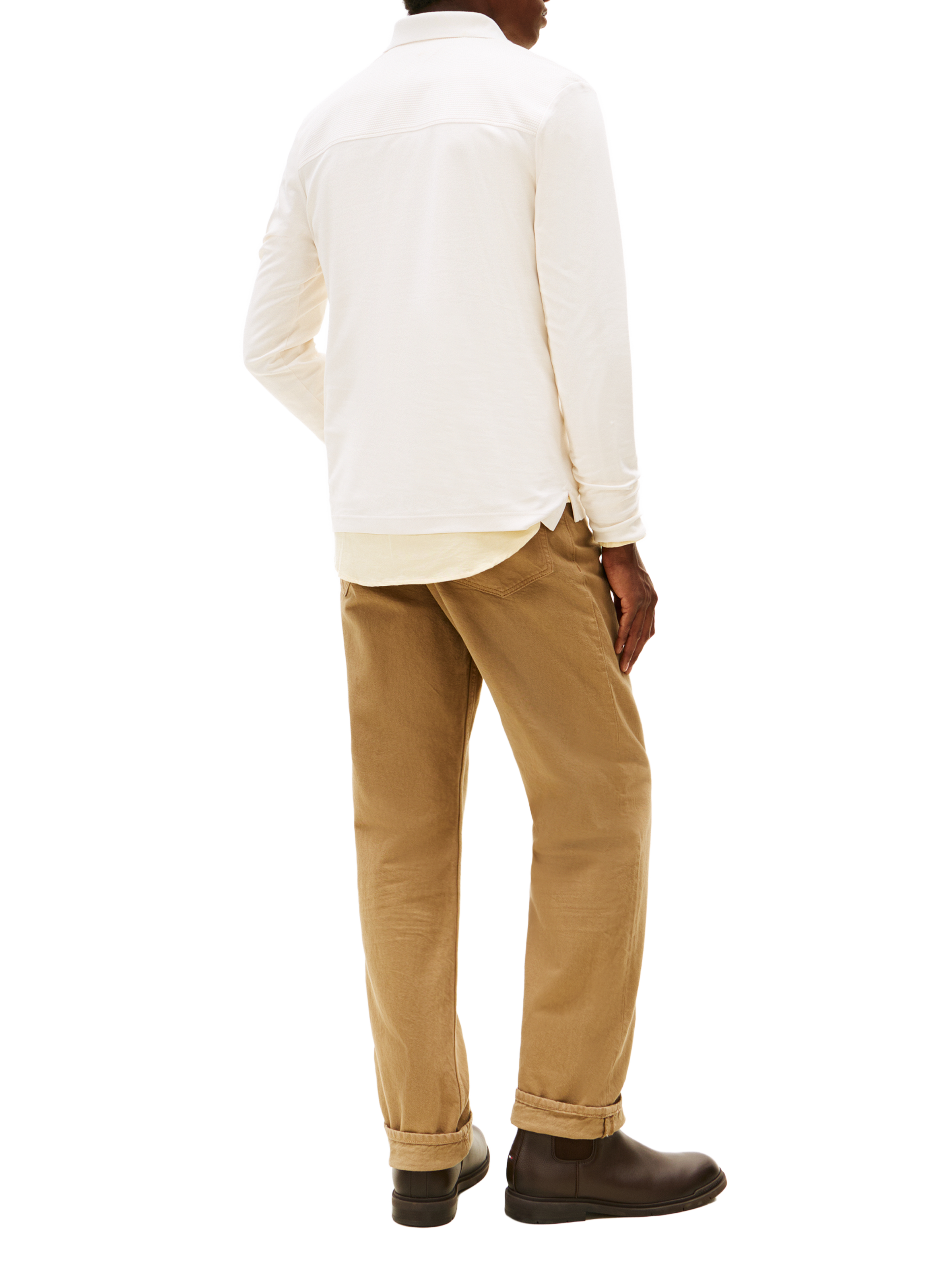 Long-sleeved zip-neck polo TOMMY HILFIGER Beige