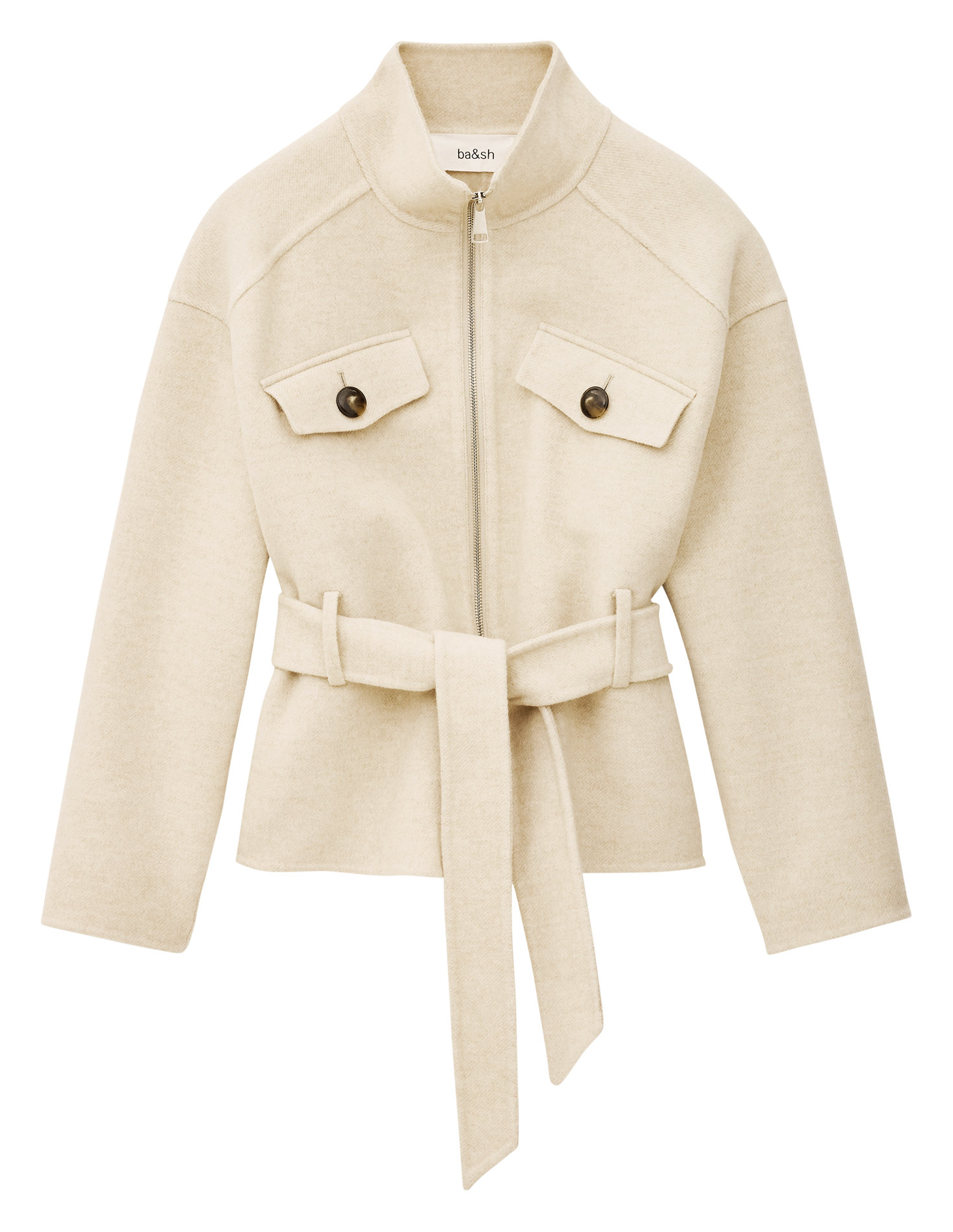 Manteau ample ceinturé en laine mélangée lerica BA&SH Beige