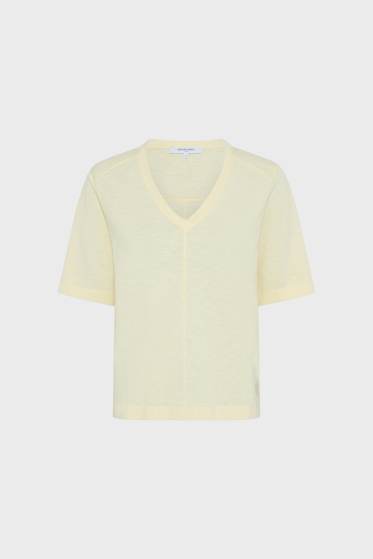 T-shirt V en coton - MARISA GERARD DAREL Jaune