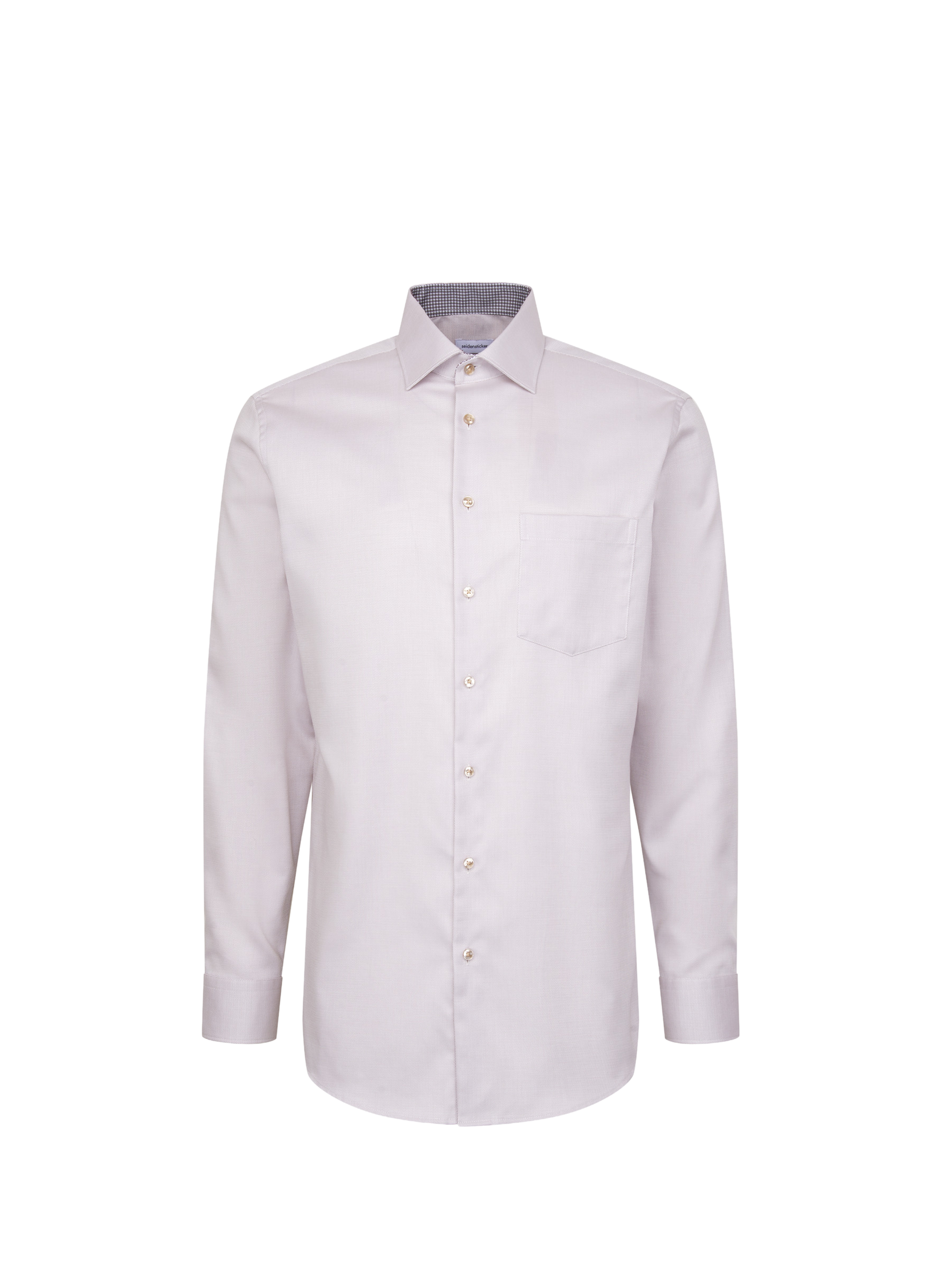 Chemise droite à poche en coton SEIDENSTICKER Beige
