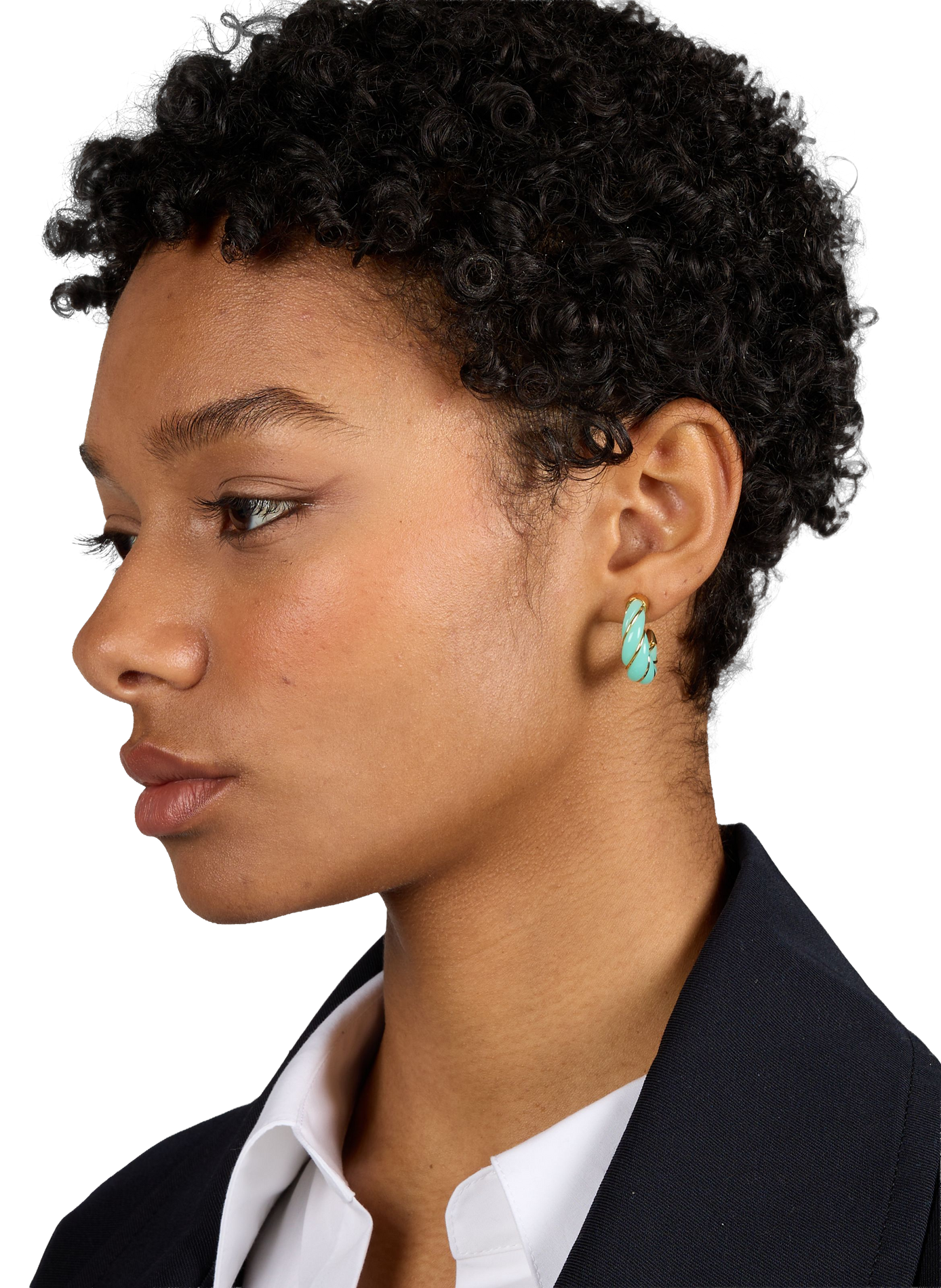 Créoles percées torsadées Diana AURELIE BIDERMANN Bleu